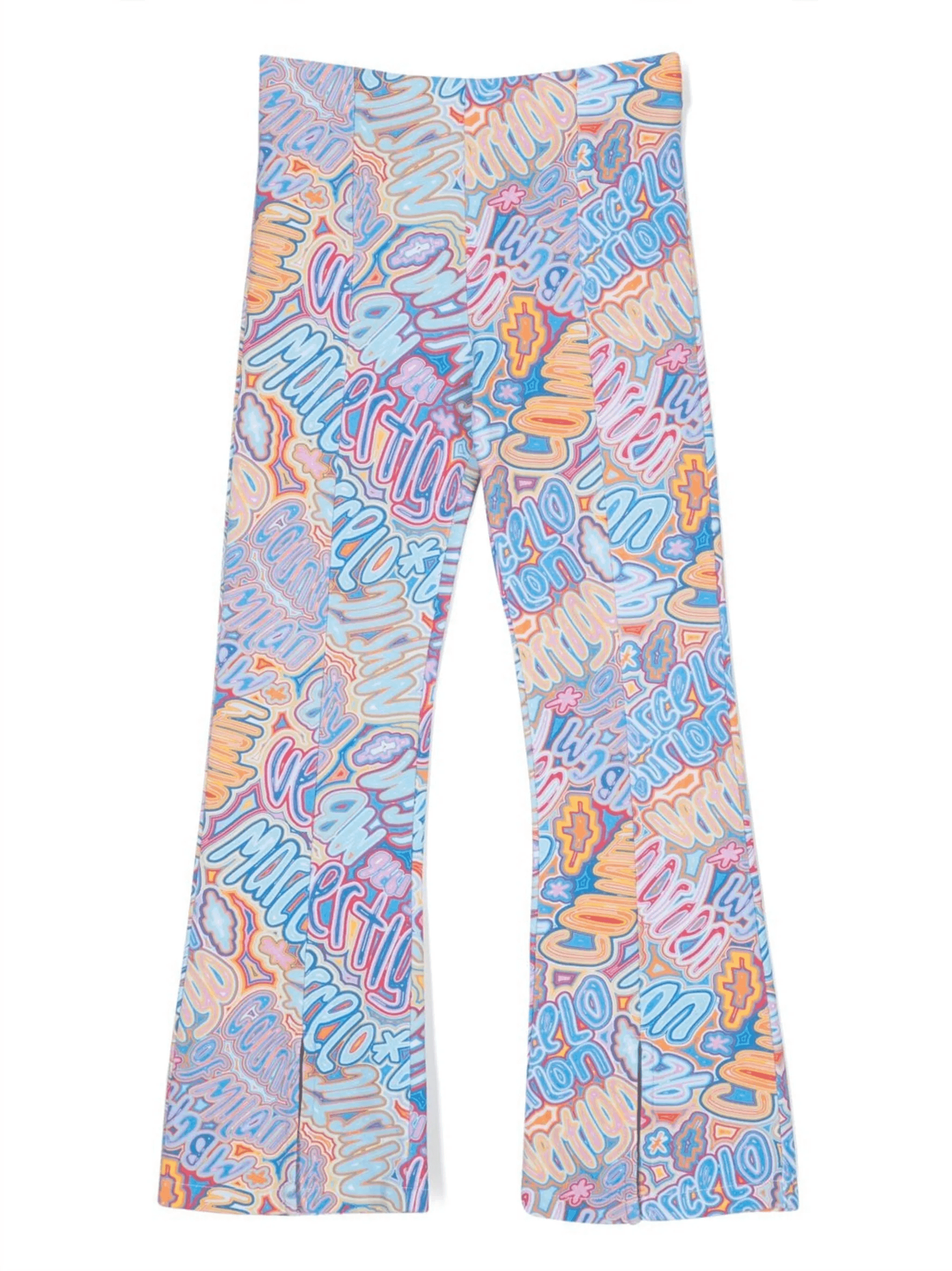 all-over logo print flared trousers - Image 1
