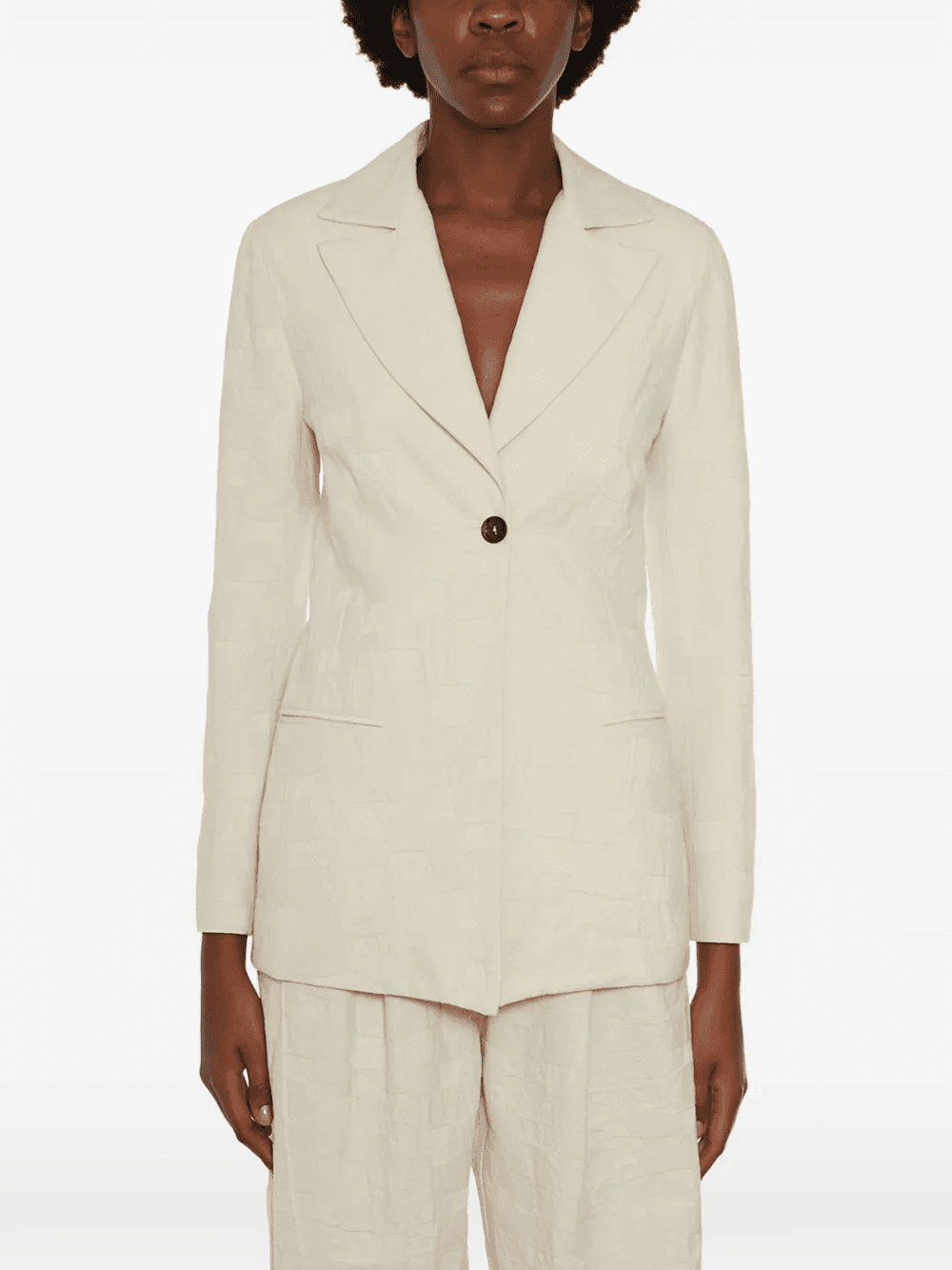 cotton single-breasted jacket - Image 1