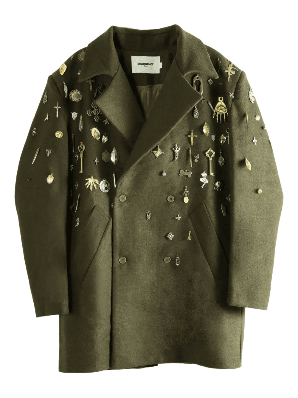 Emergency Room embellished double-breasted coat - Image 1