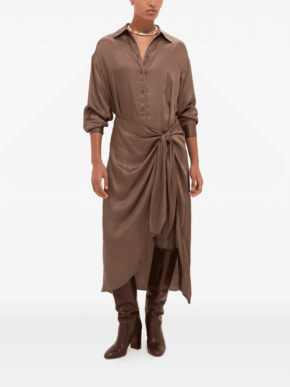 Alessandra tie-waist midi dress - Image 1