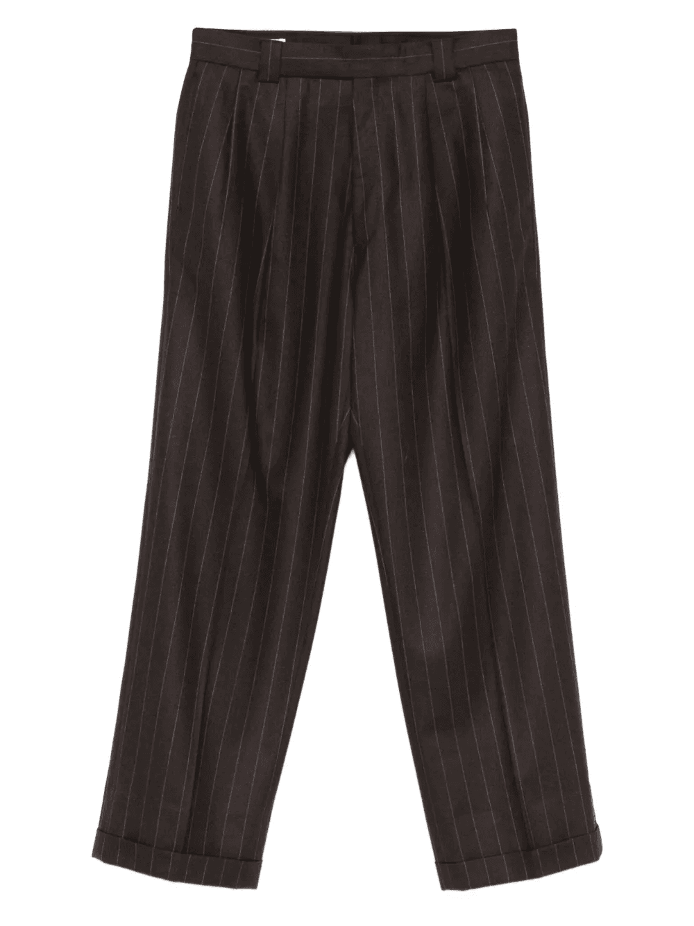 2Pleats pinstripe-cuffed trousers - Image 1