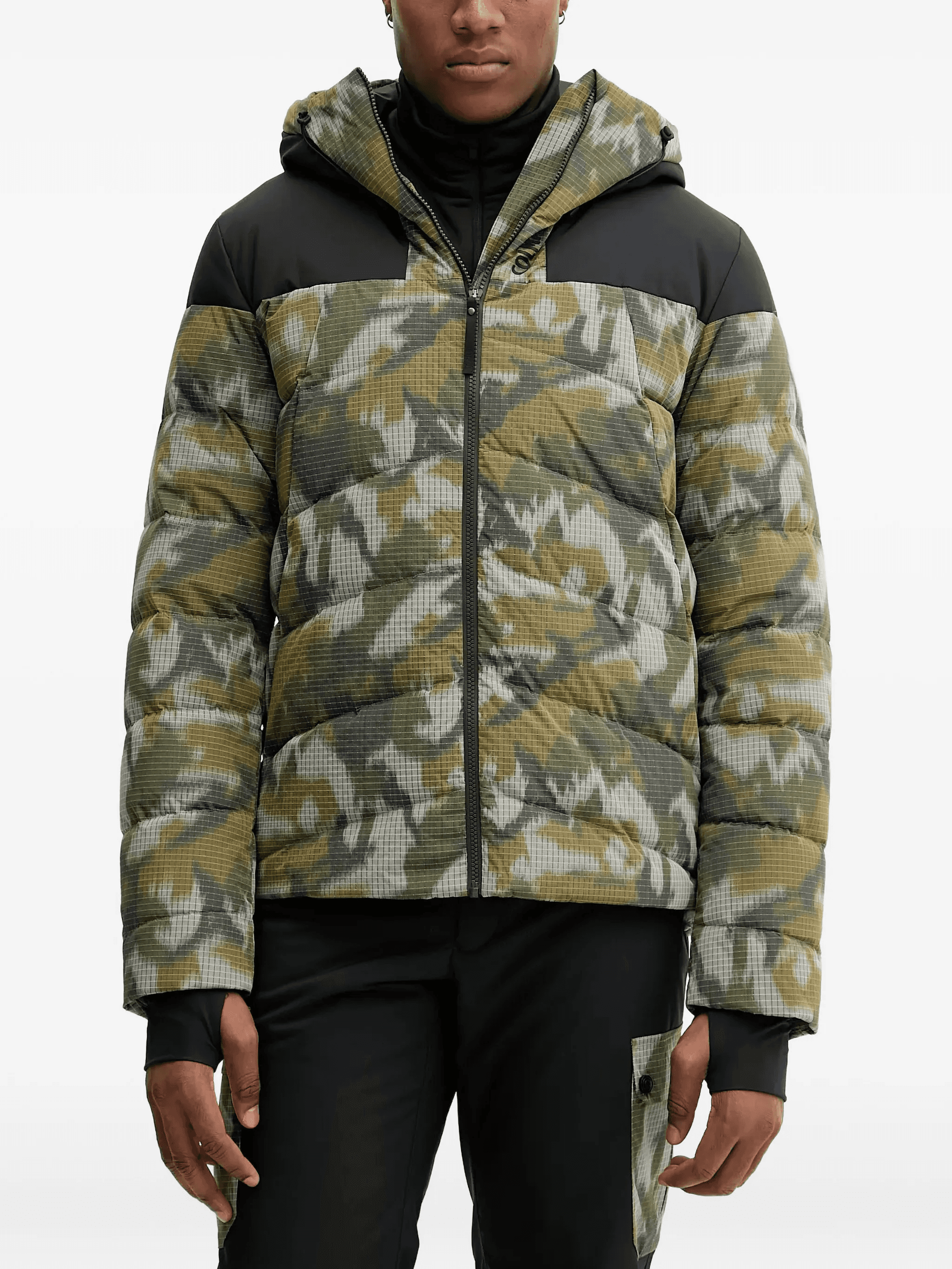 camouflage-pattern hooded ski jacket - Image 1
