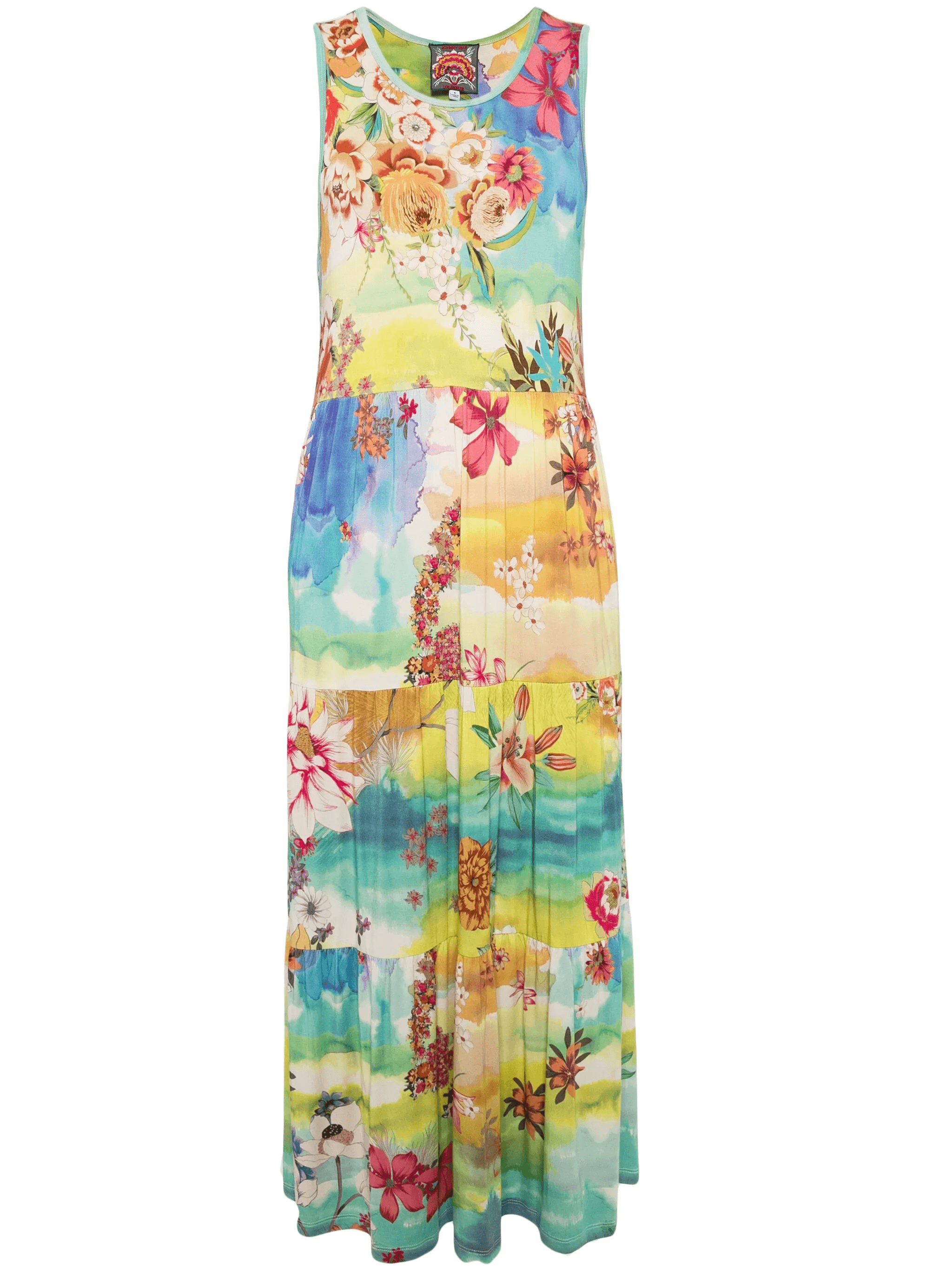mix-print tiered dress - Image 1