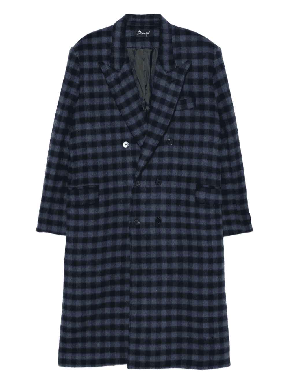 double-breasted check coat - Image 1