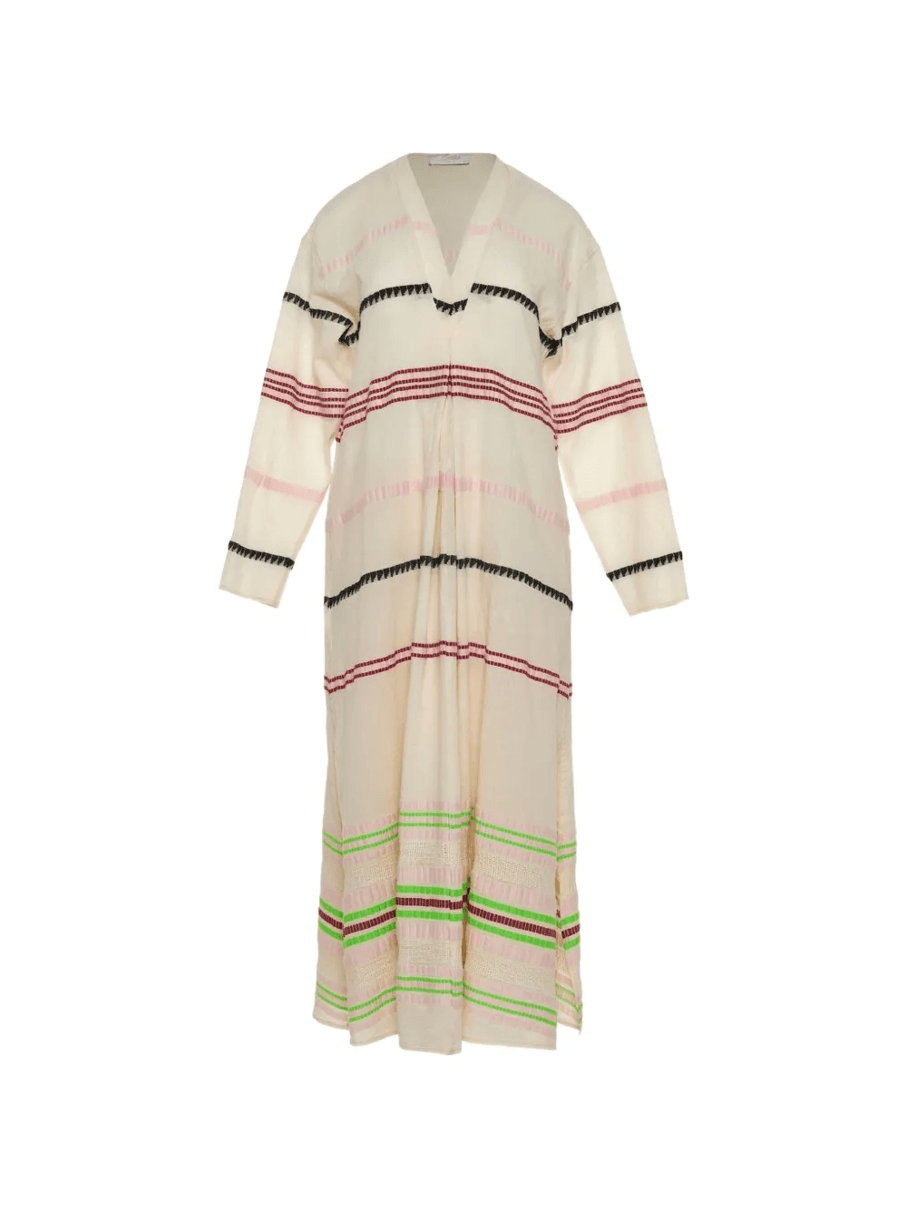 striped V-neck midi dress - Image 1