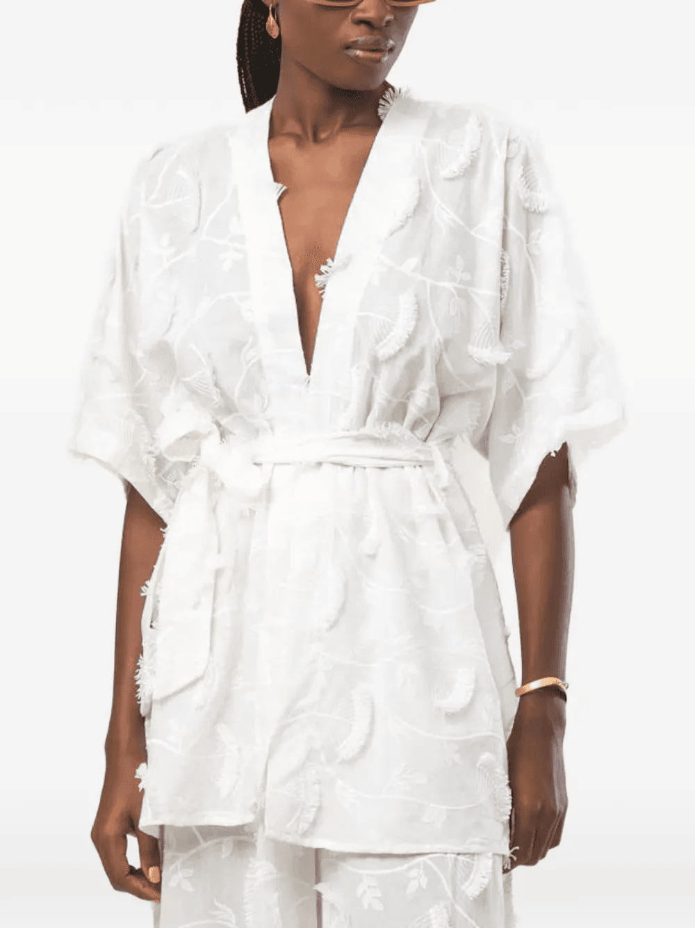 Cabana embroidered fringed kimono - Image 1