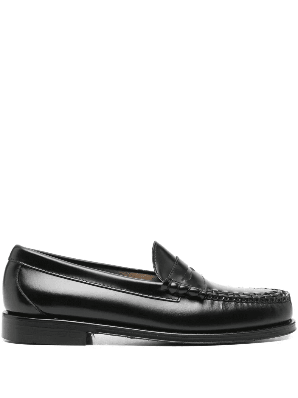 woven-front leather loafers - Image 1