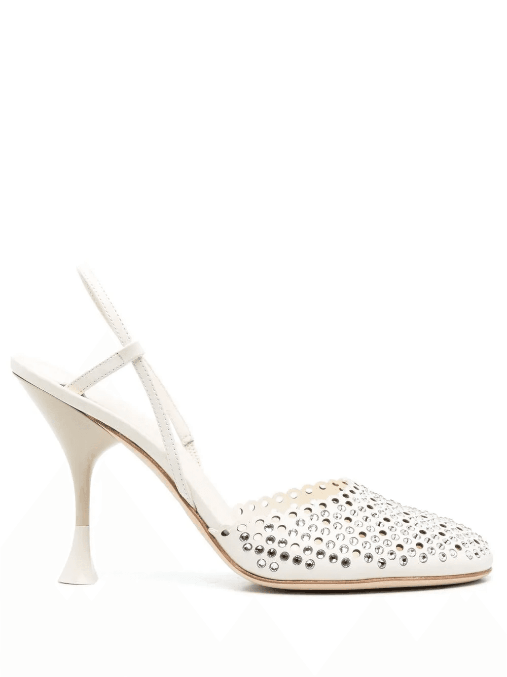 110mm rhinestone leather pumps - Image 1