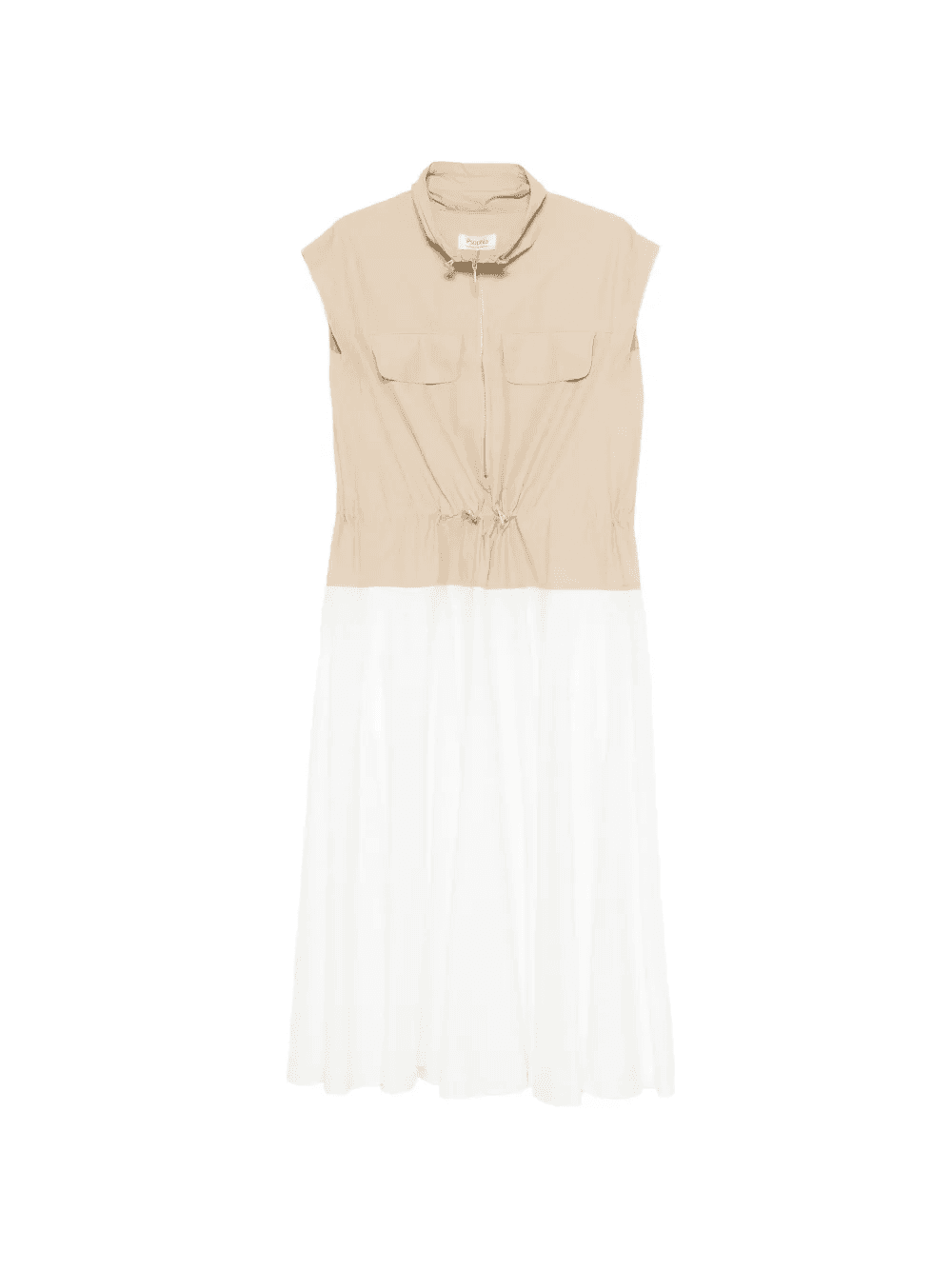 half-zip two-tone midi dress - Image 1