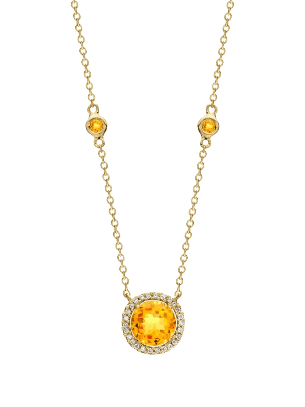 18K yellow gold Grace citrine and diamond necklace - Image 1