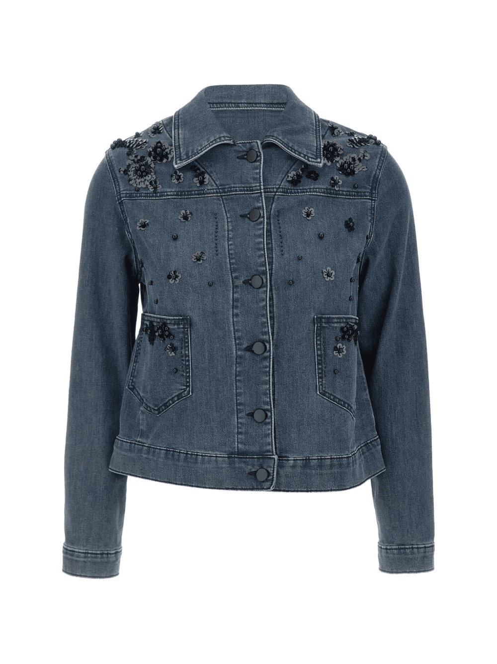 sequin-embellished denim jacket - Image 1