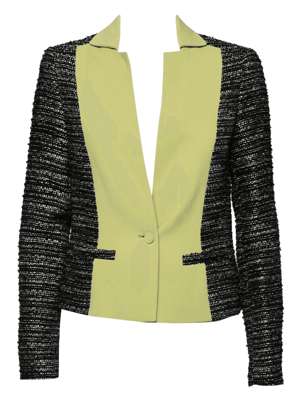 pre-owned tweed two-tone blazer - Image 1