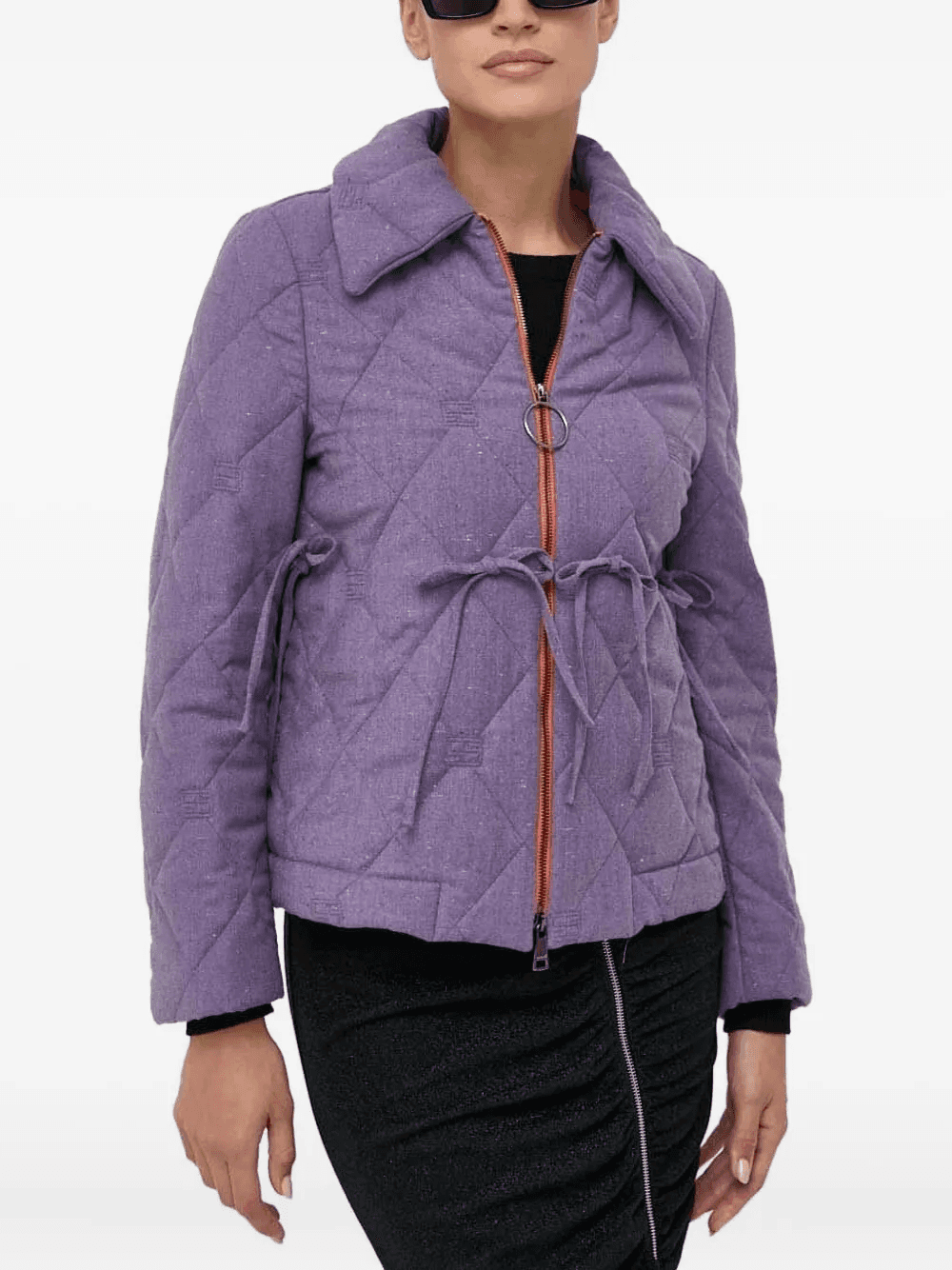 quilted ribbon-detail jacket - Image 1