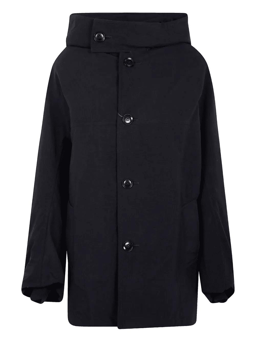 hooded buttoned coat - Image 1