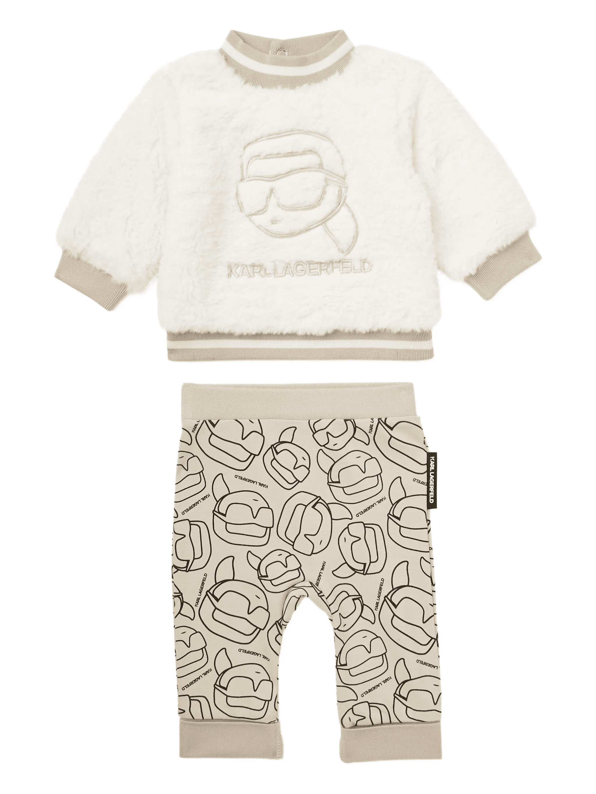 embroidered-logo teddy-fleece set - Image 1