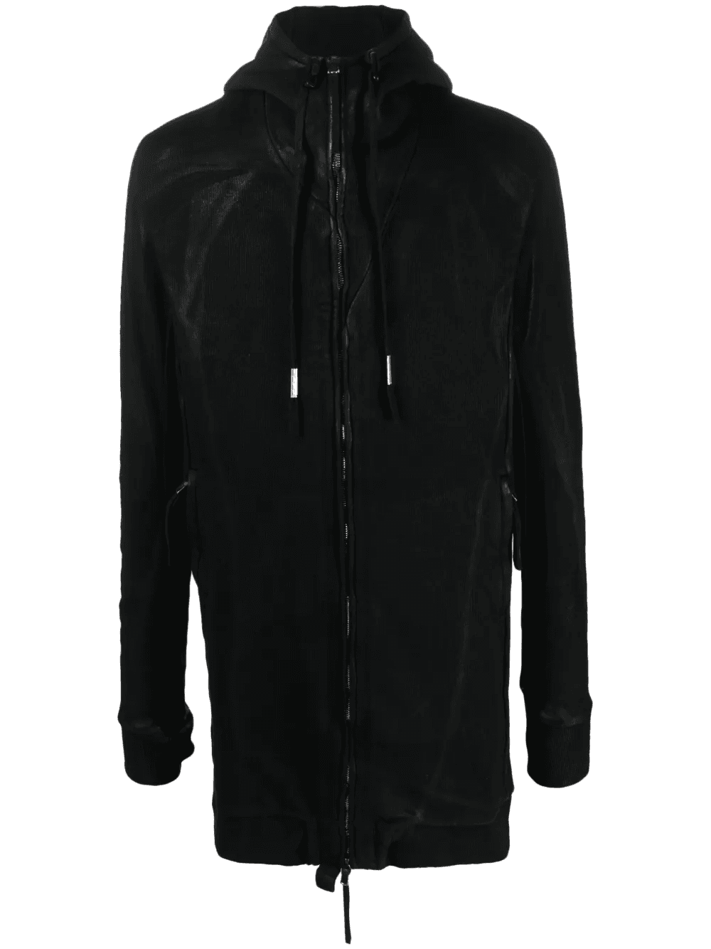 distressed-effect drawstring hooded jacket - Image 1