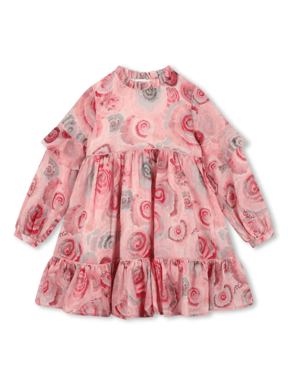 swirl-print wool dress - Image 1