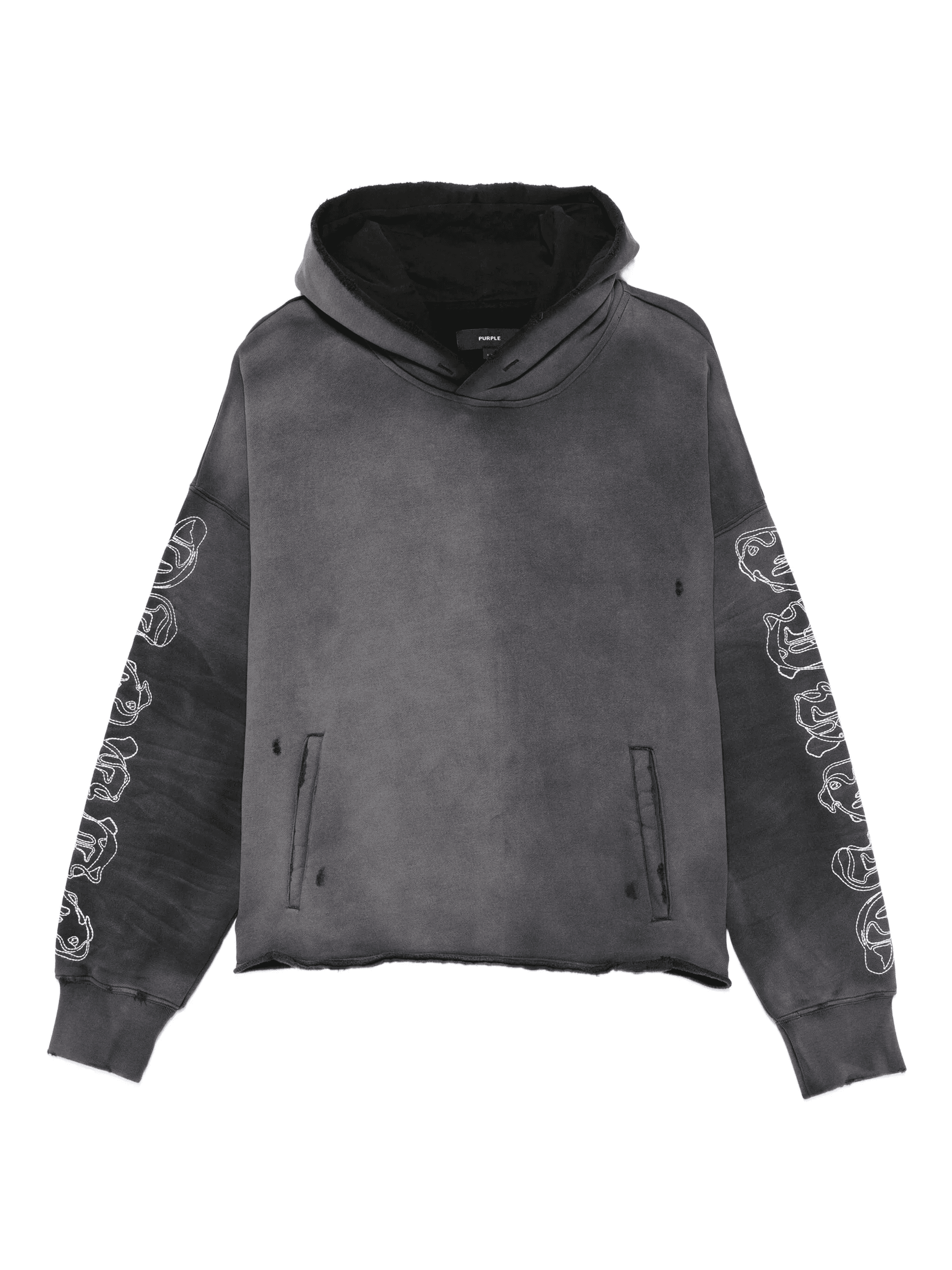 sleeve-graphic distressed hoodie - Image 1