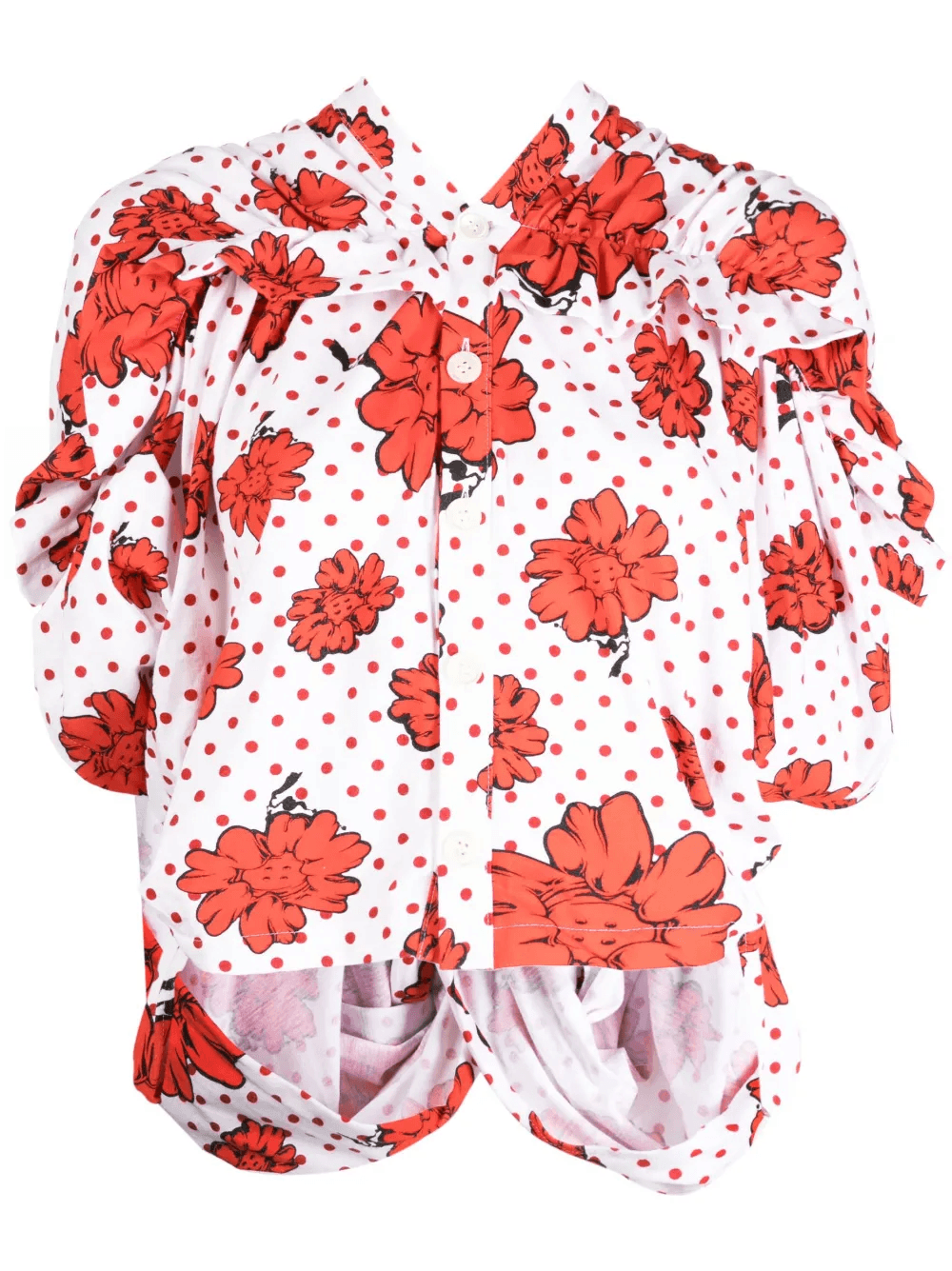 x Shun Sudo printed ruffle-detail shirt - Image 1