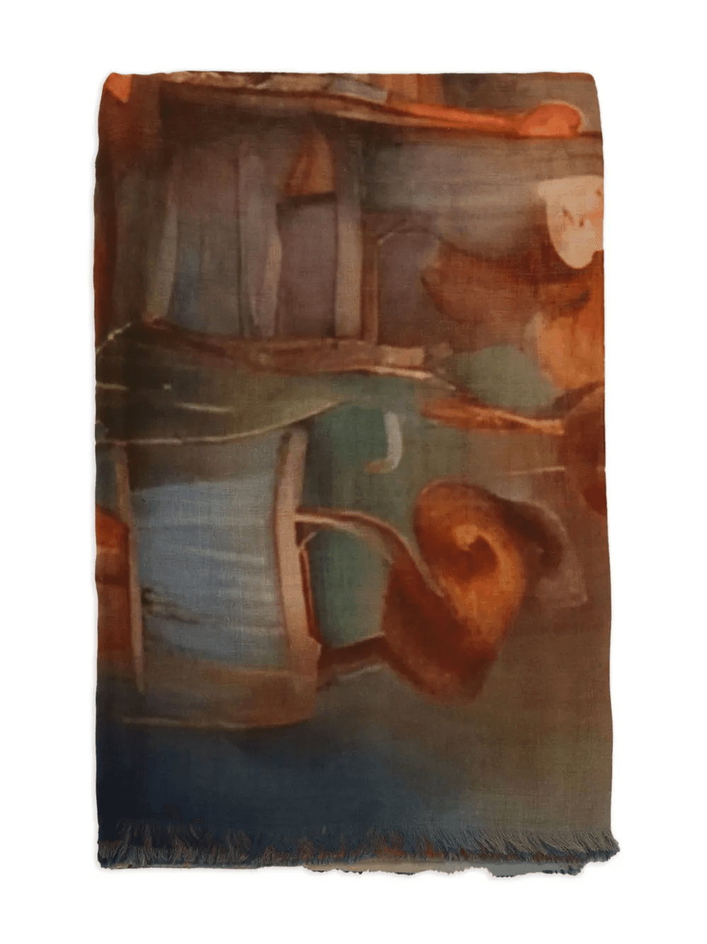 Perla abstract-print fringed scarf - Image 1