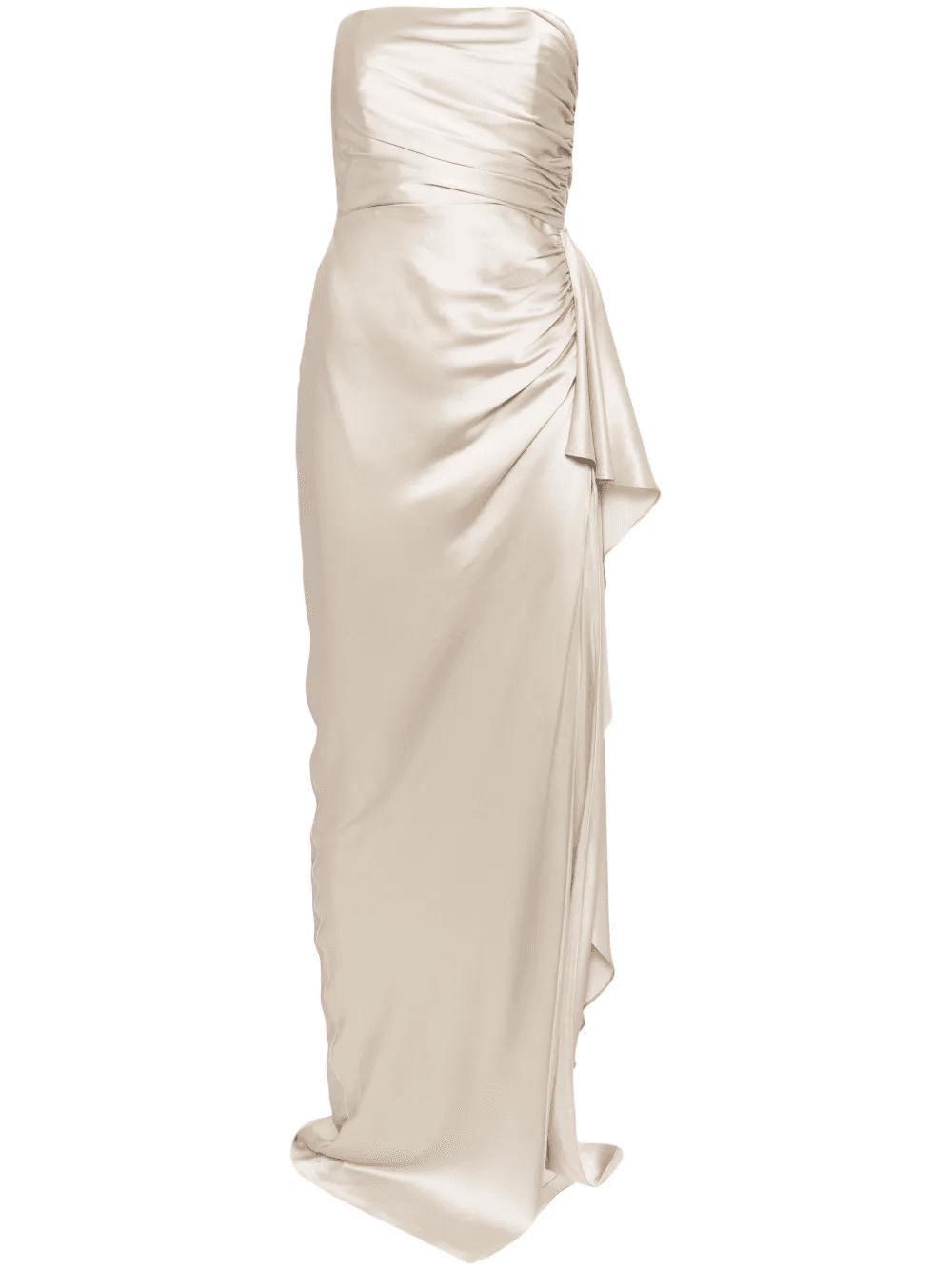 strapless gathered silk gown - Image 1