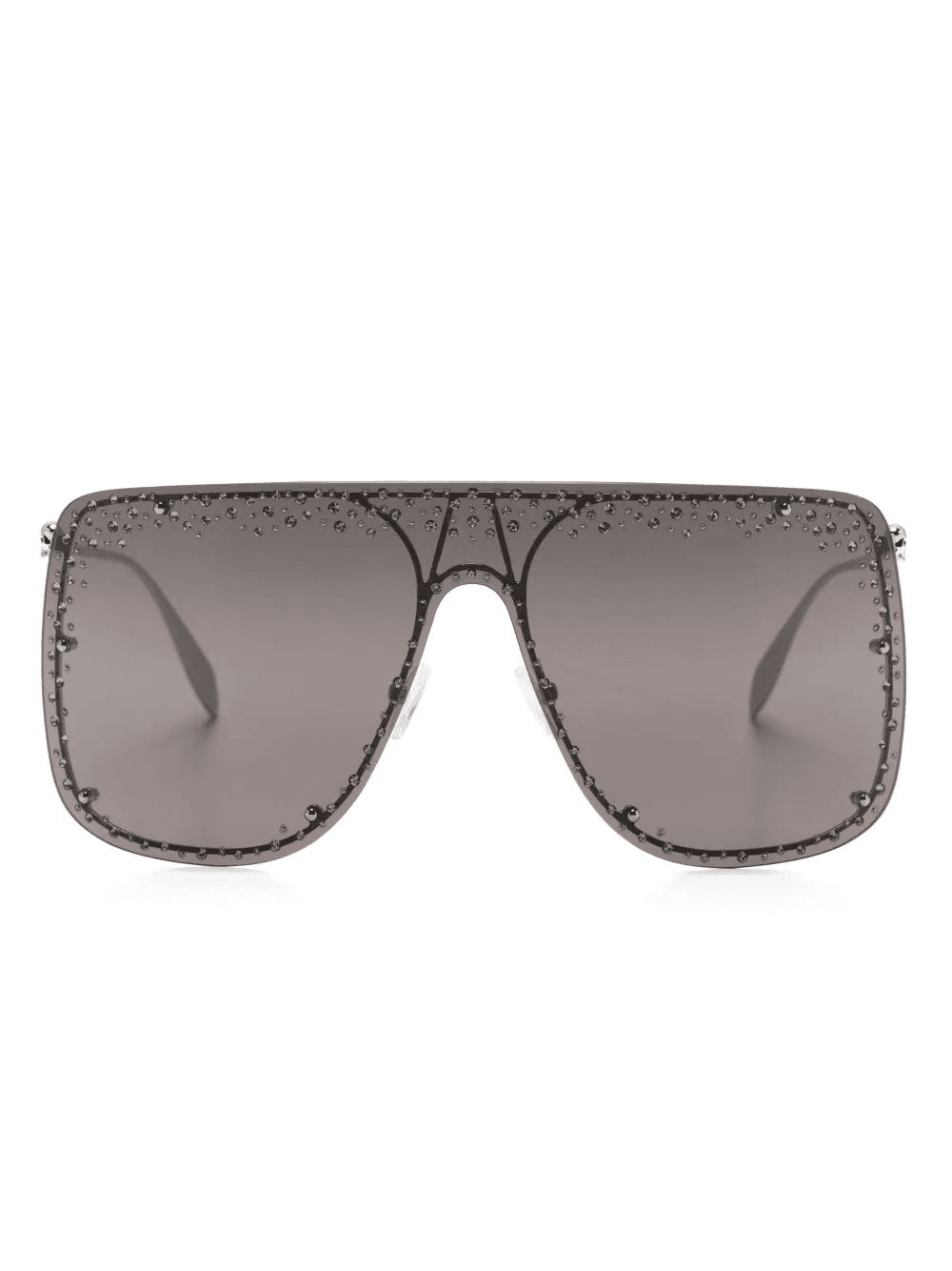 rhinestone-embellished shield-frame sunglasses - Image 1