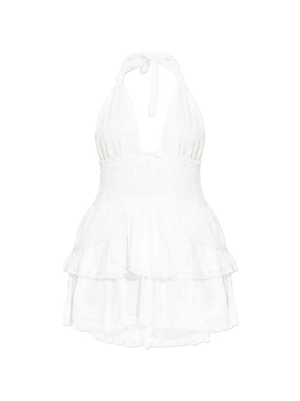 tiered V-neck mini dress - Image 1