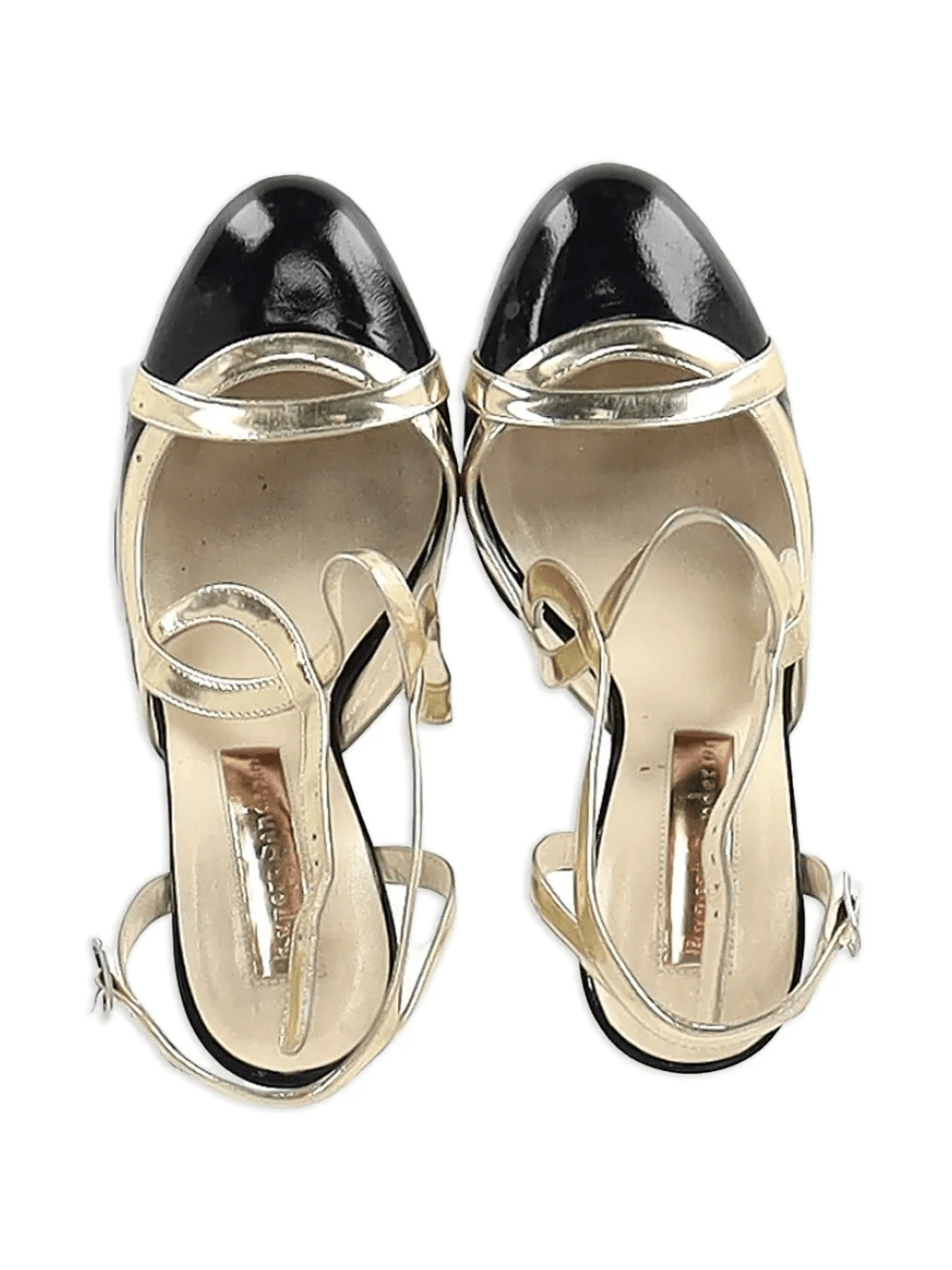 round-toe leather slingback pumps - Image 1