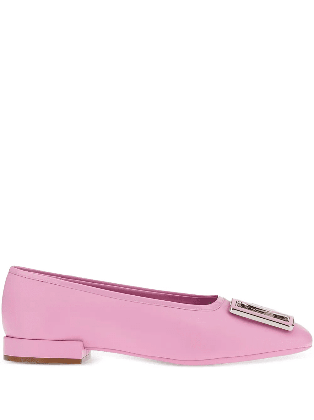 buckle leather ballerina flats - Image 1