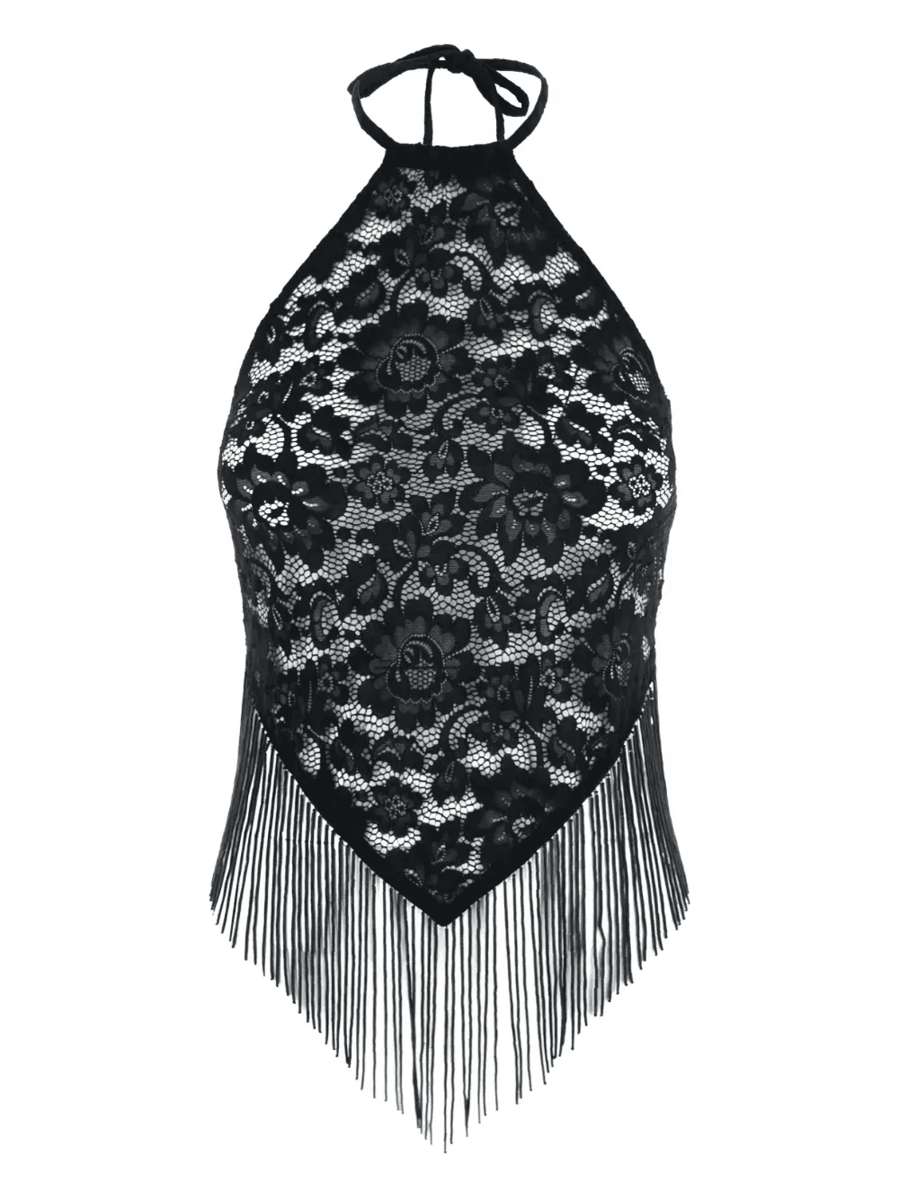 lace-panelled halter top - Image 1