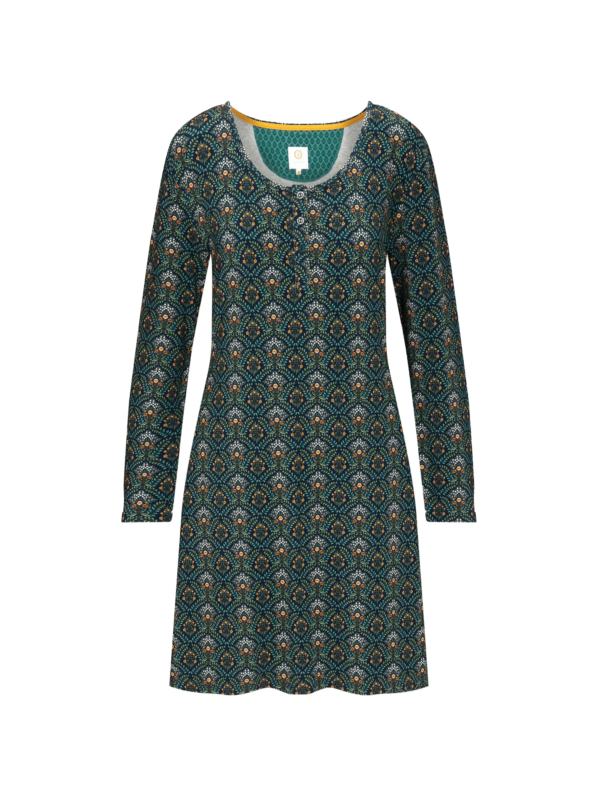 long-sleeve patterned nightdress - Image 1