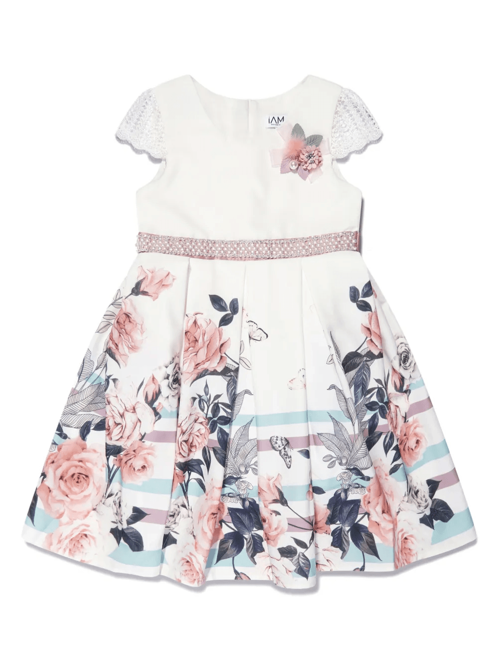 floral-print rhinestone-embellished dress - Image 1