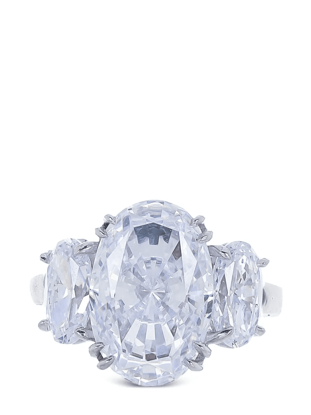 14kt white gold triple oval ring - Image 1