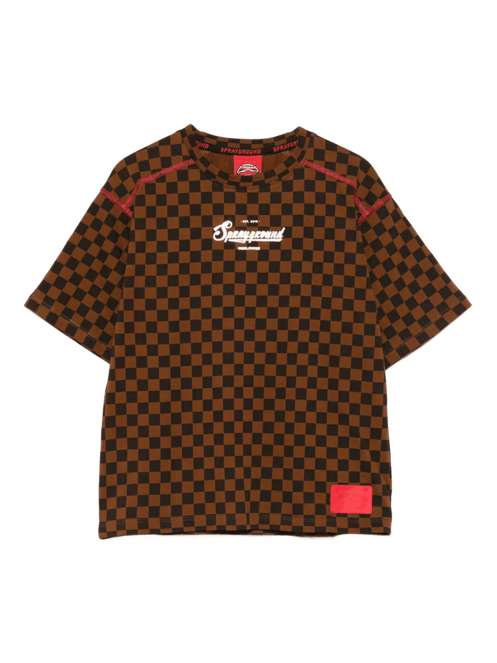 checkerboard-print t-shirt - Image 1