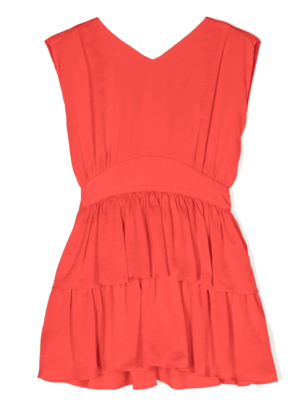 ruffled V-neck sleeveless dress - Image 1