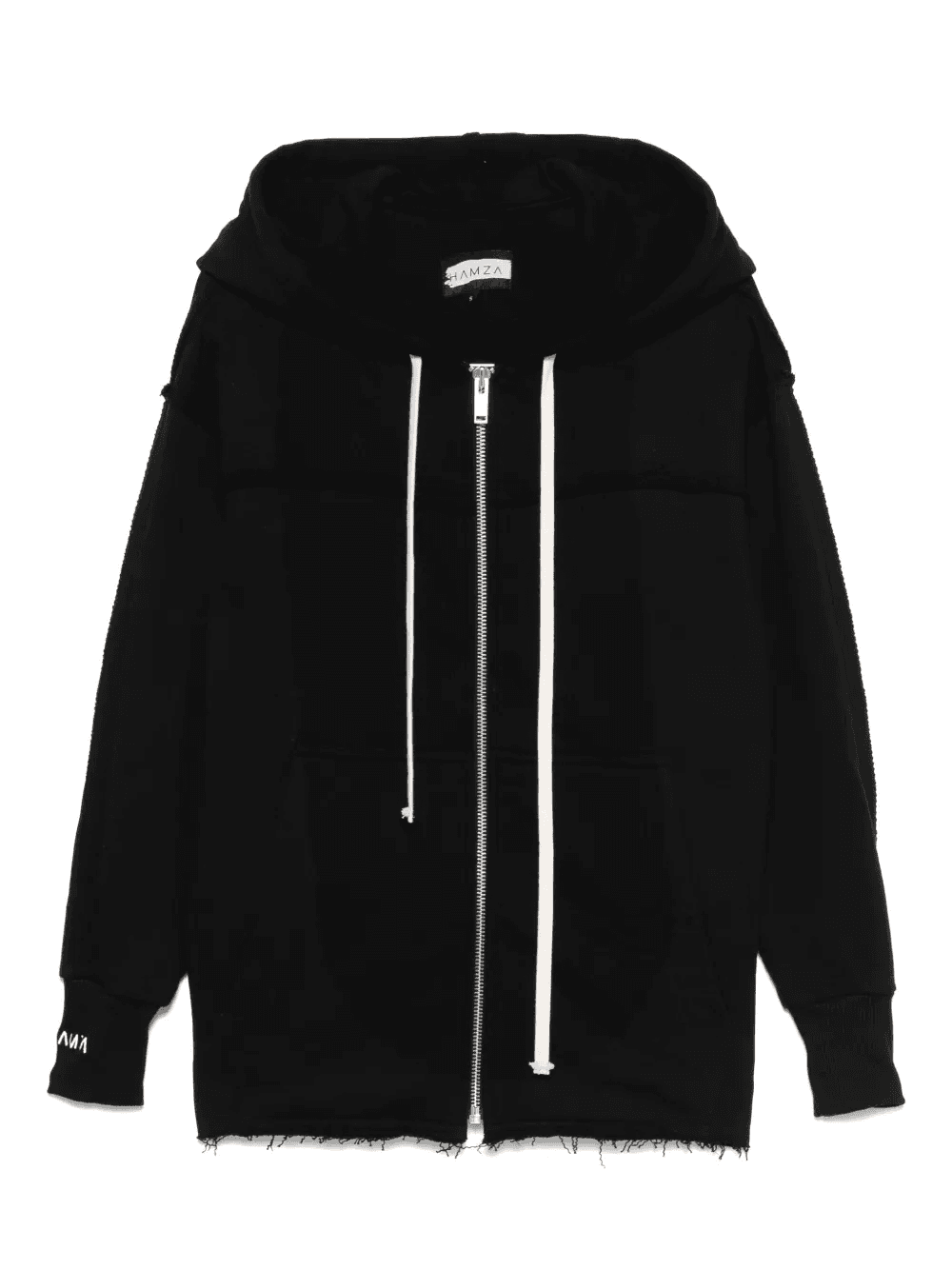 frayed zip-up hoodie - Image 1