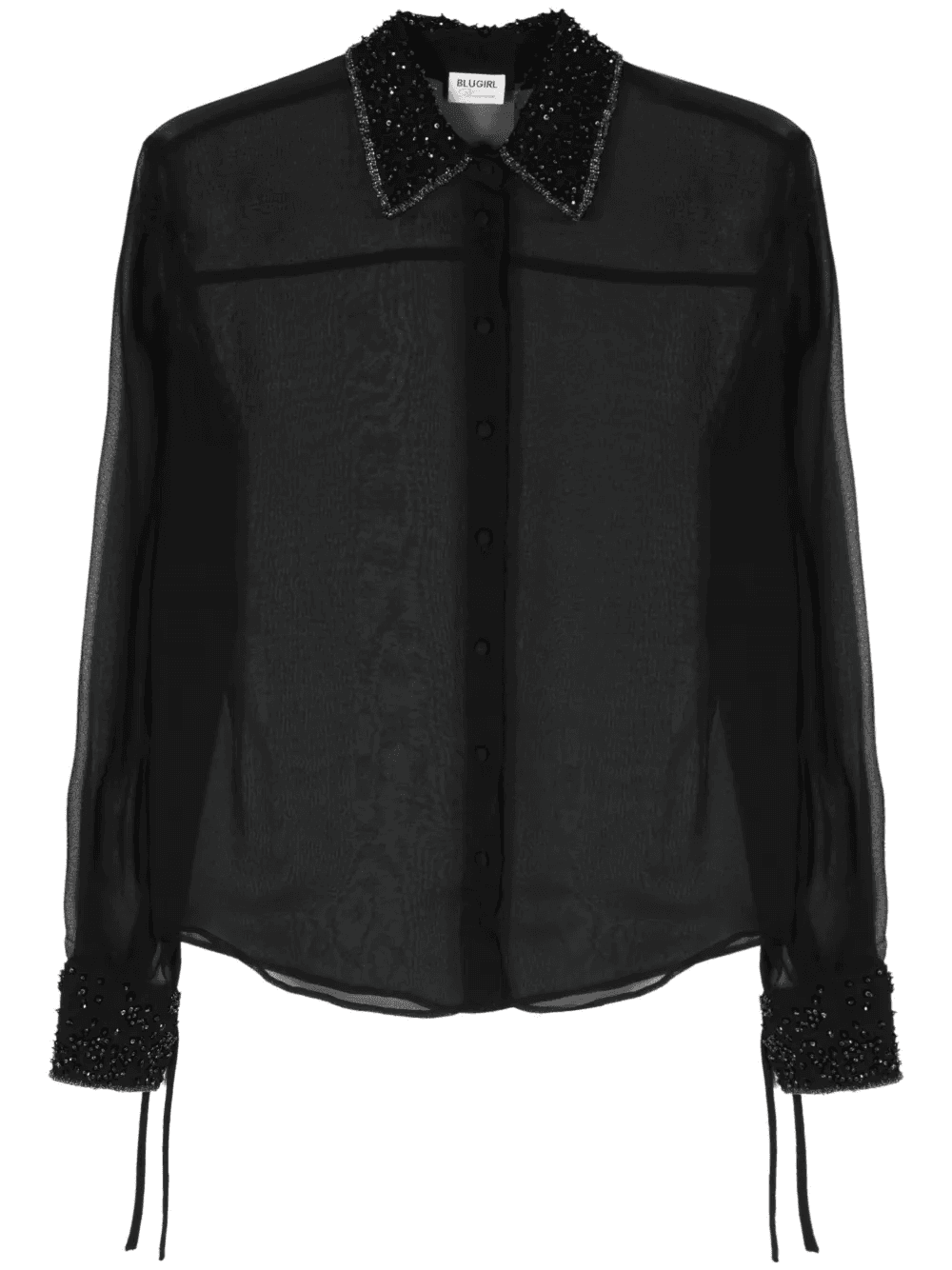 bead-detailing chiffon blouse - Image 1