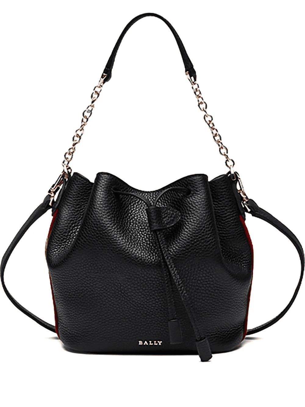 grained-leather bucket bag - Image 1