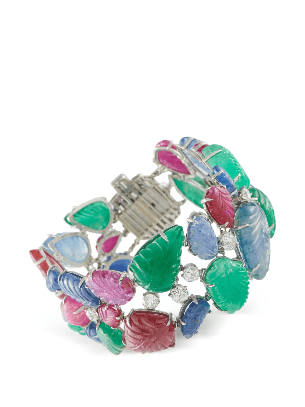 diamond emerald ruby sapphire bracelet - Image 1