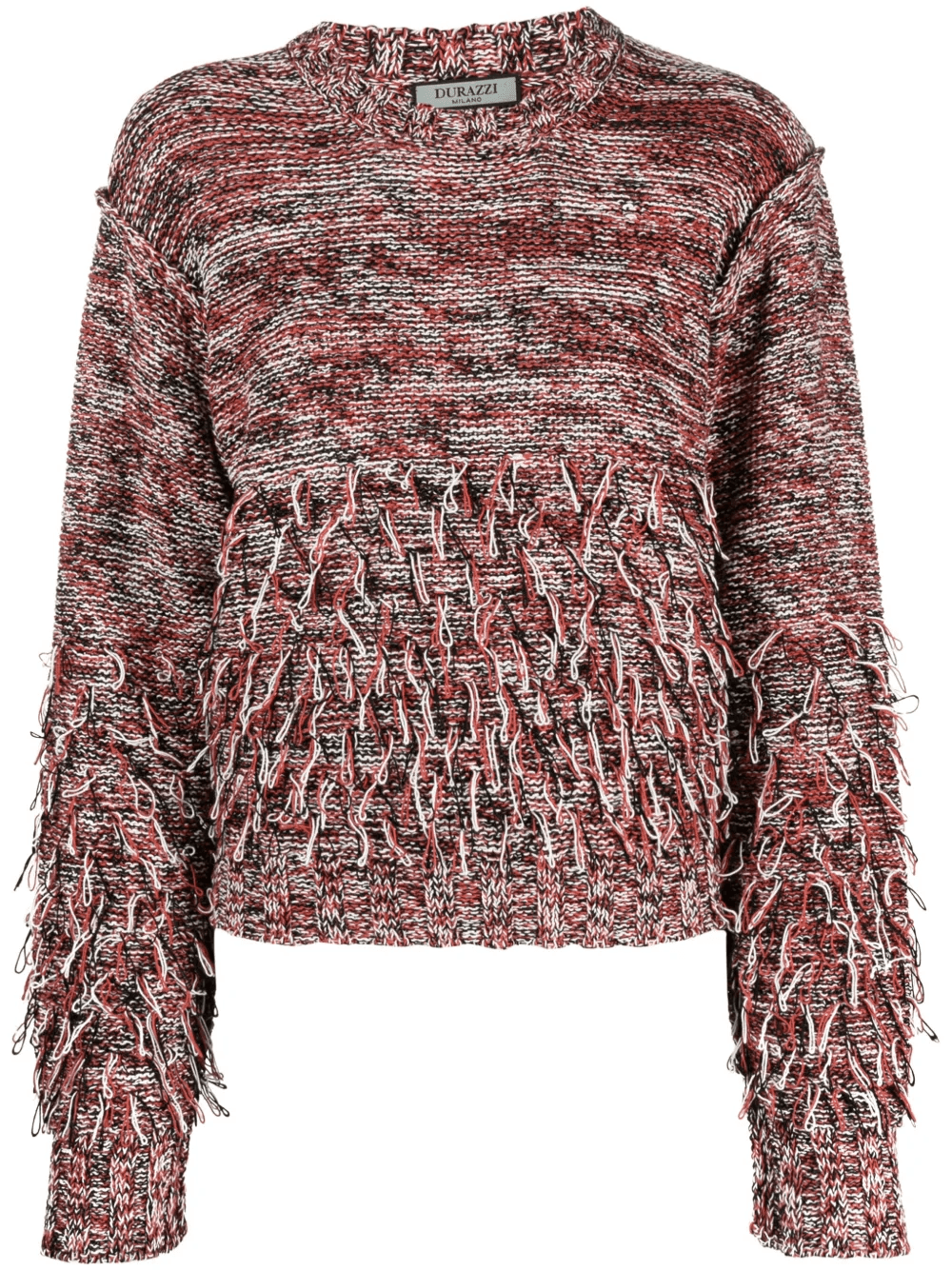 fringe-detail crew-neck sweatshirt - Image 1