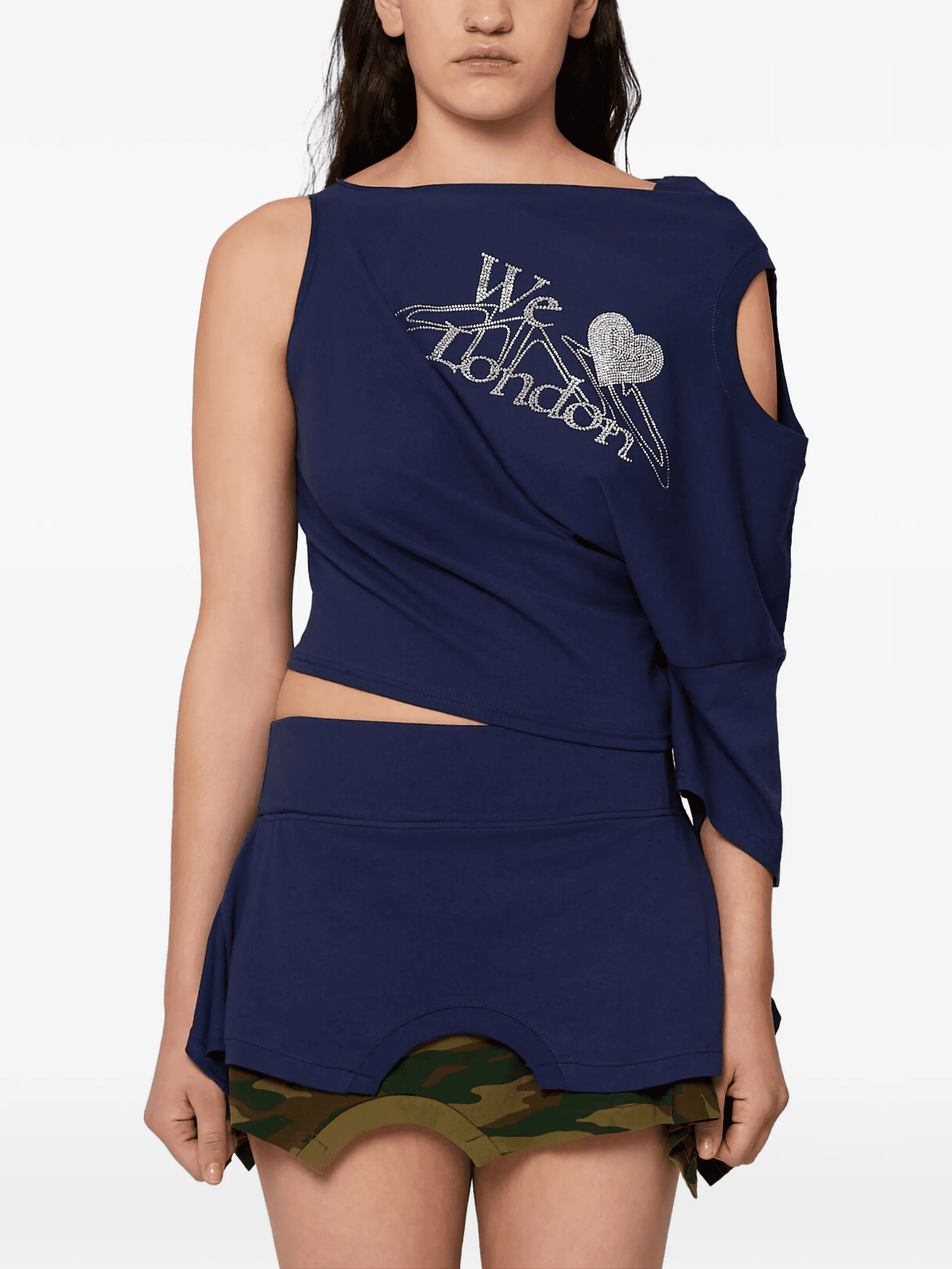 asymmetric embroidery top - Image 1