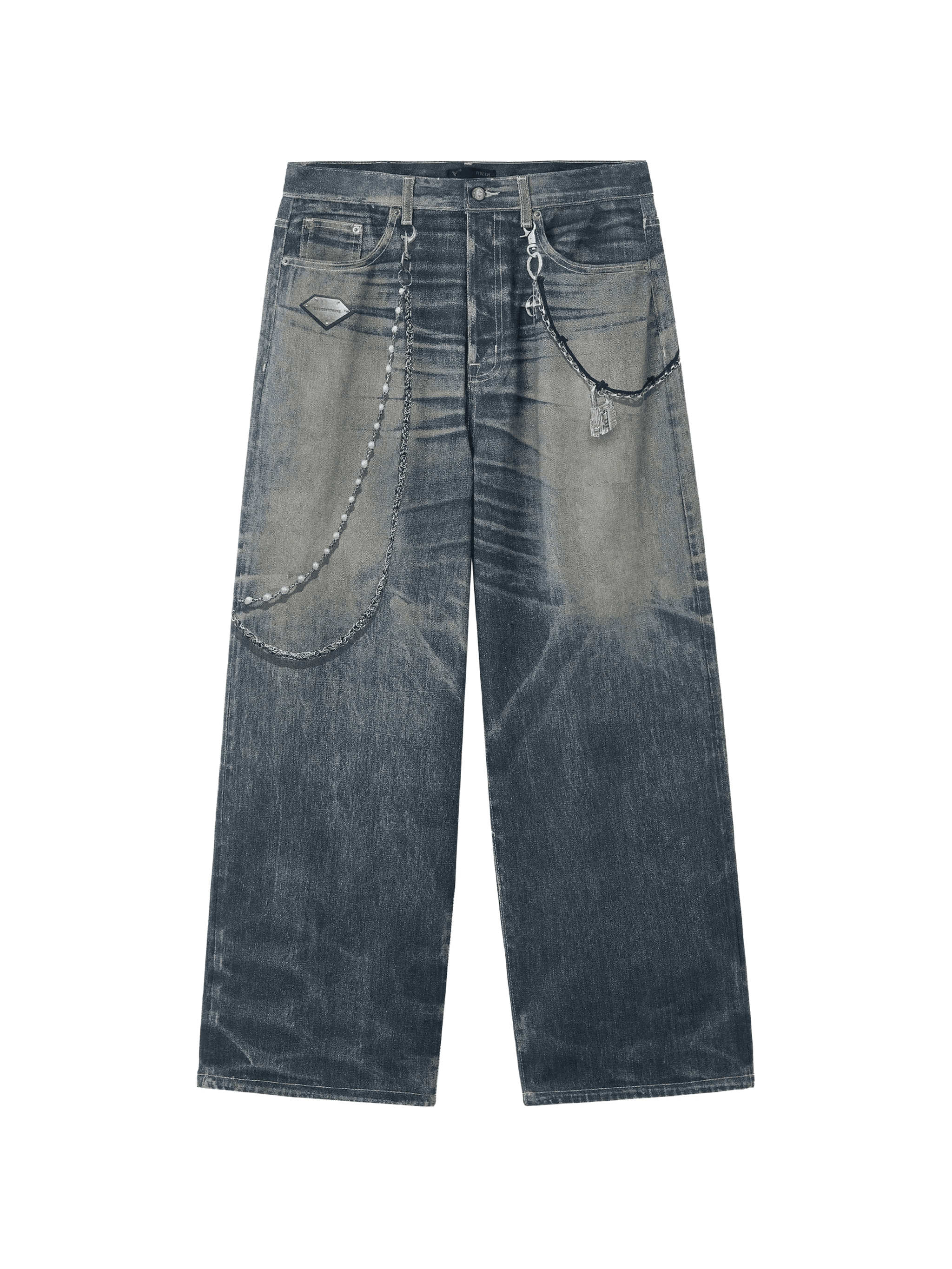 chained denim jeans - Image 1