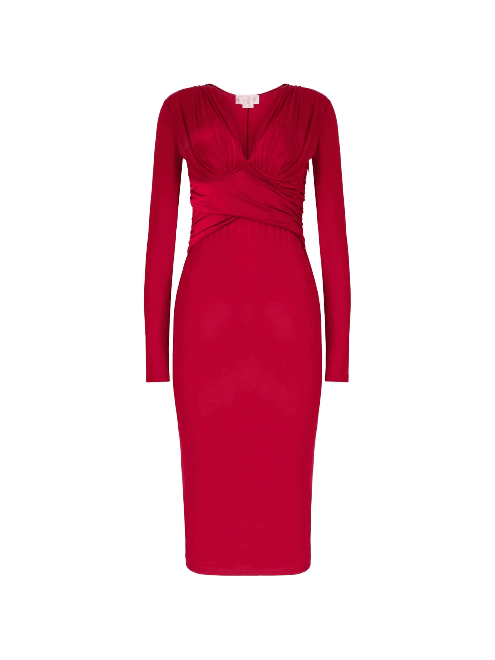 V-neck wrap midi dress - Image 1