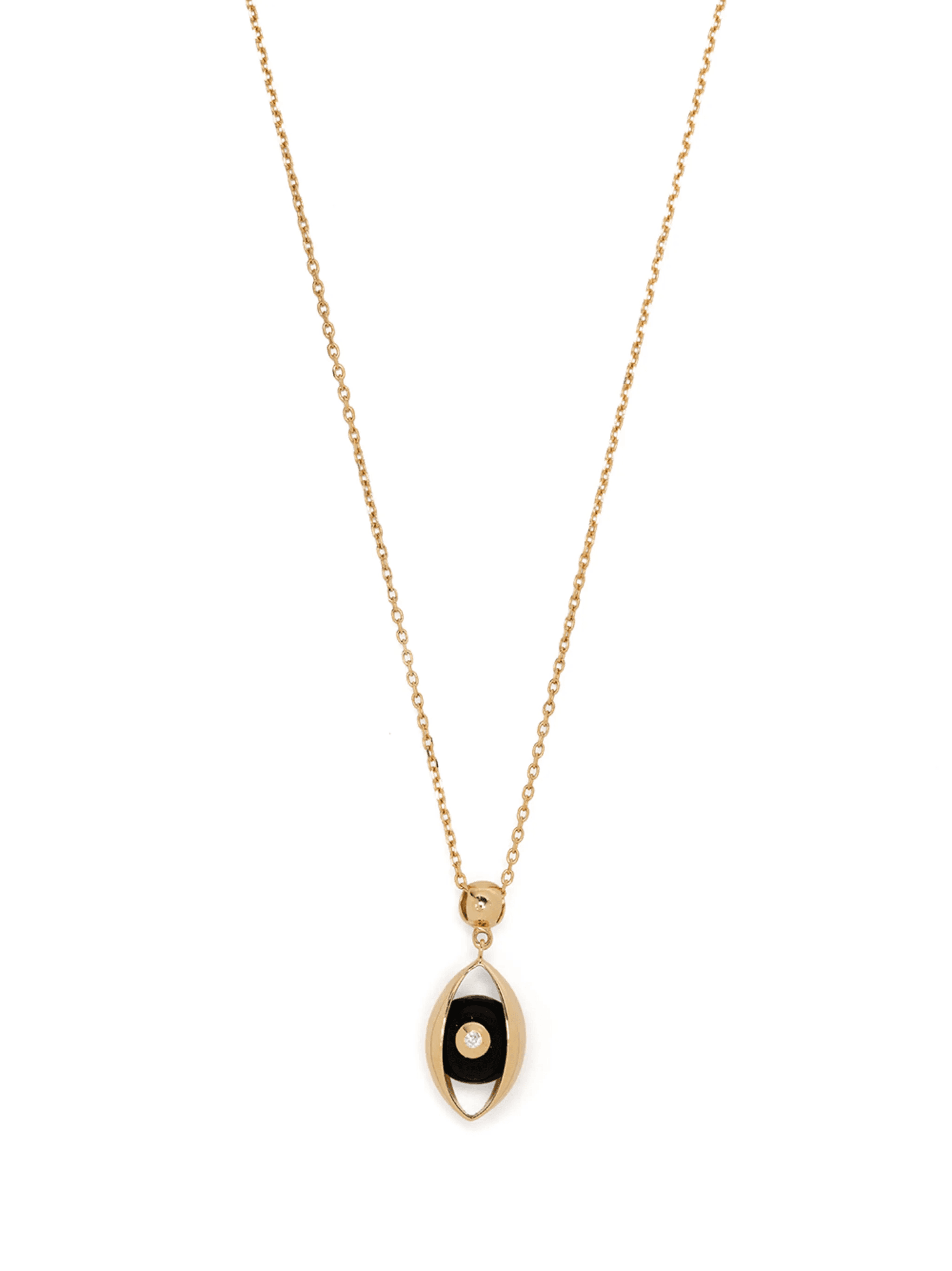 18kt yellow gold diamond Eye pendant necklace - Image 1
