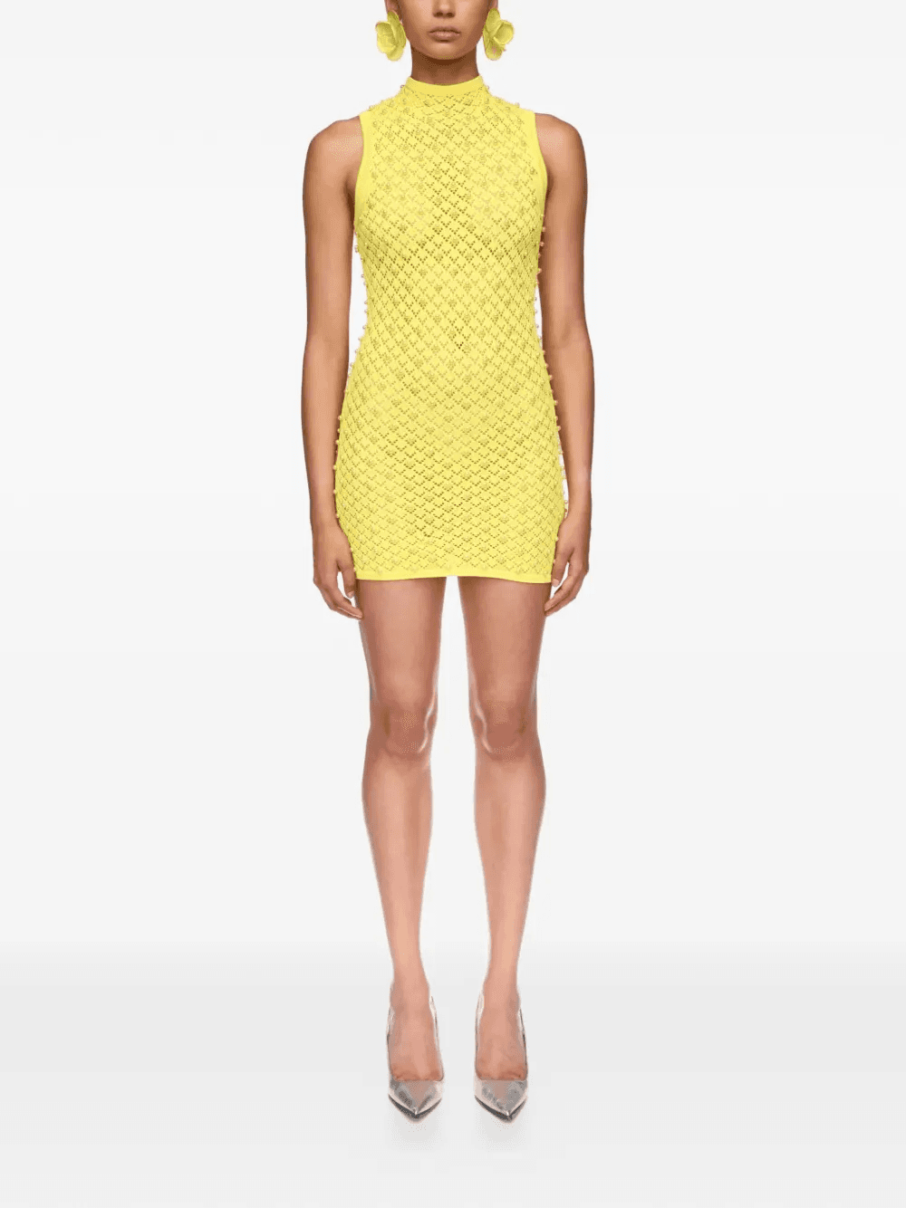 high-neck beaded mini dress - Image 1