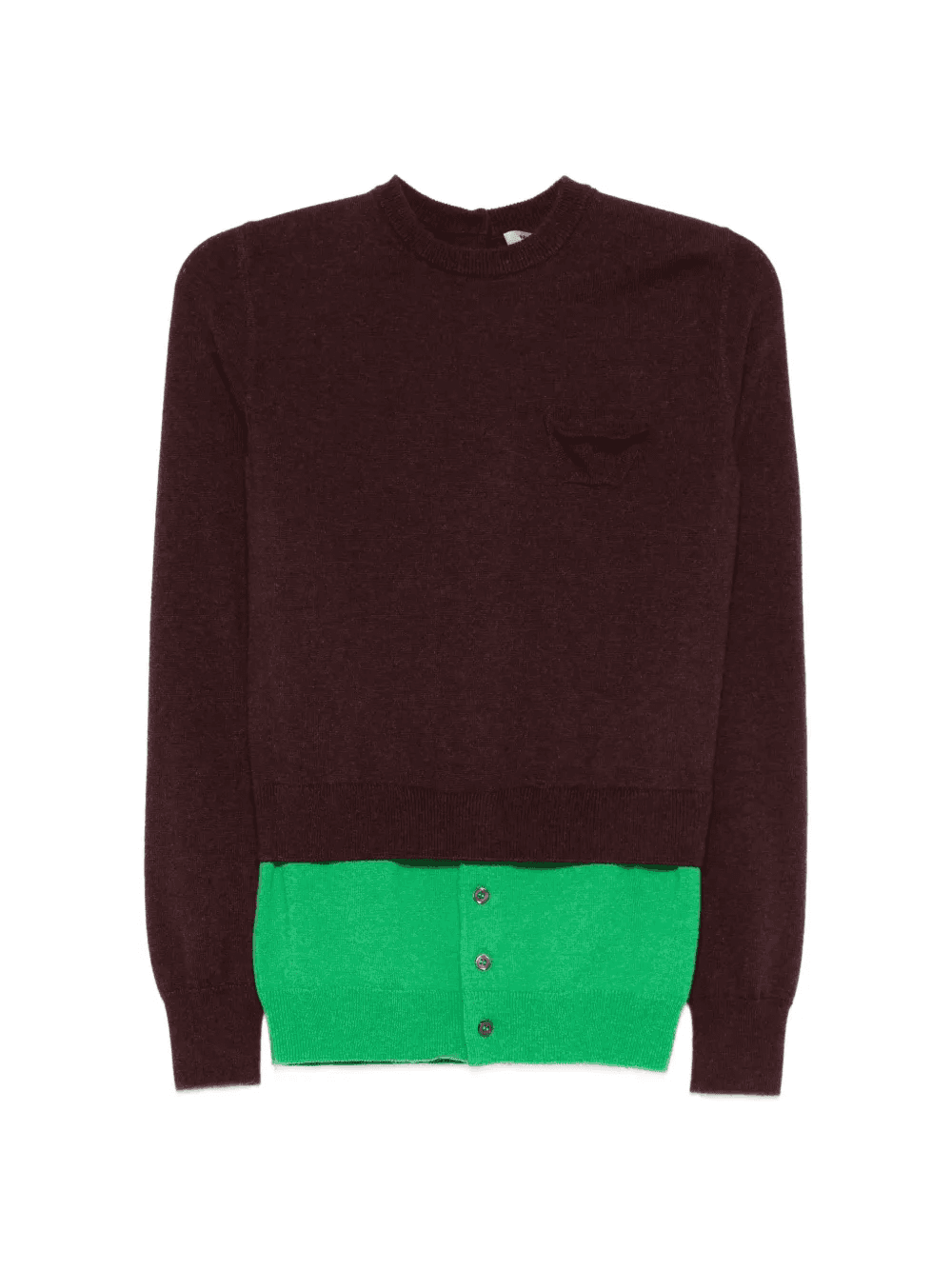 chest-pocket layered sweater - Image 1