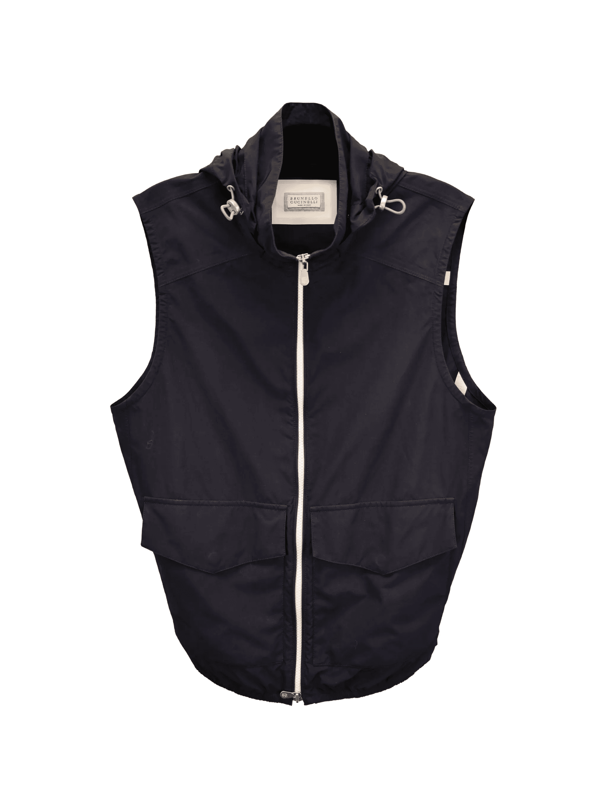 hooded flap-pocket gilet - Image 1
