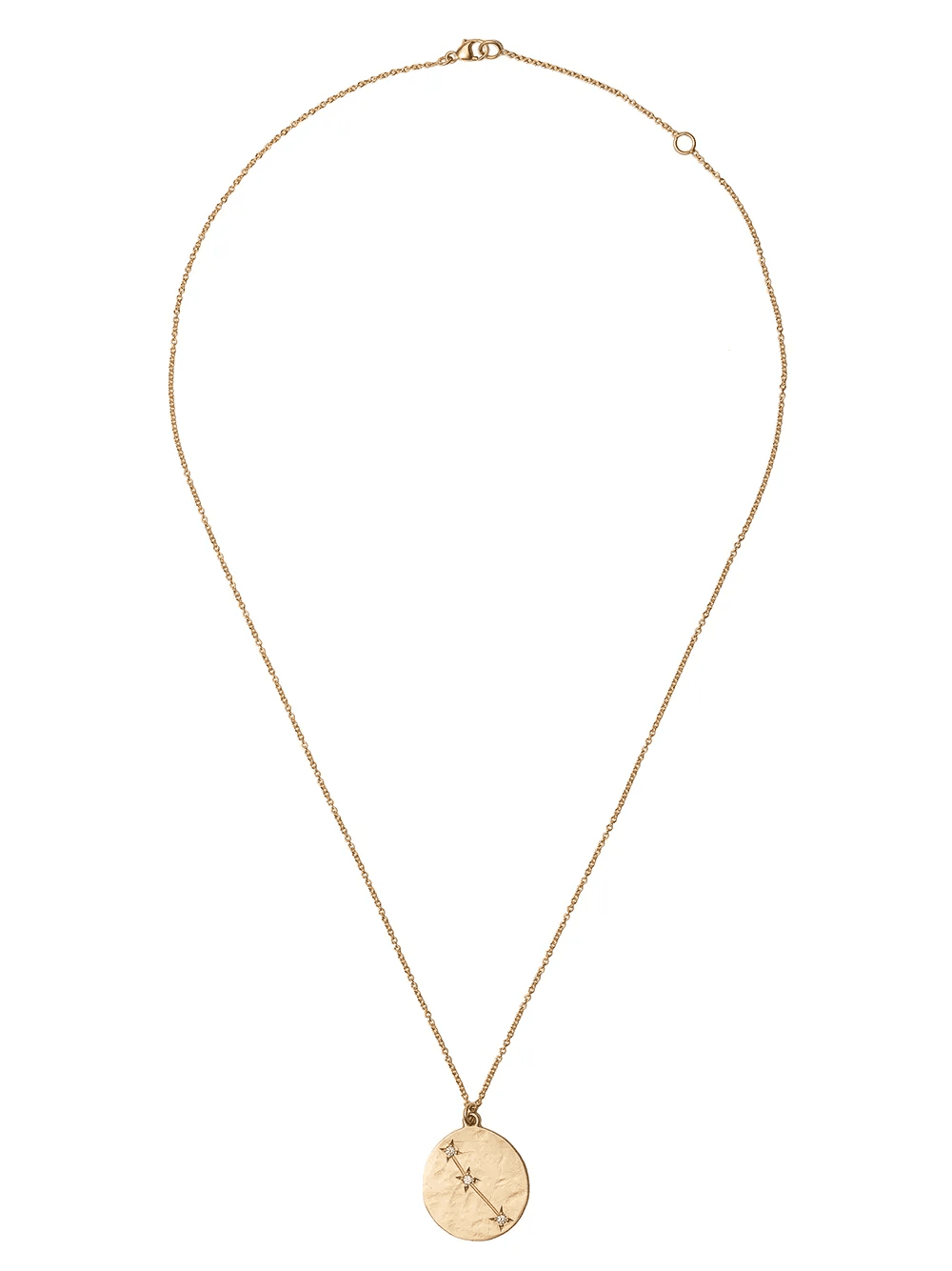 14kt yellow gold Aries diamond pendant necklace - Image 1