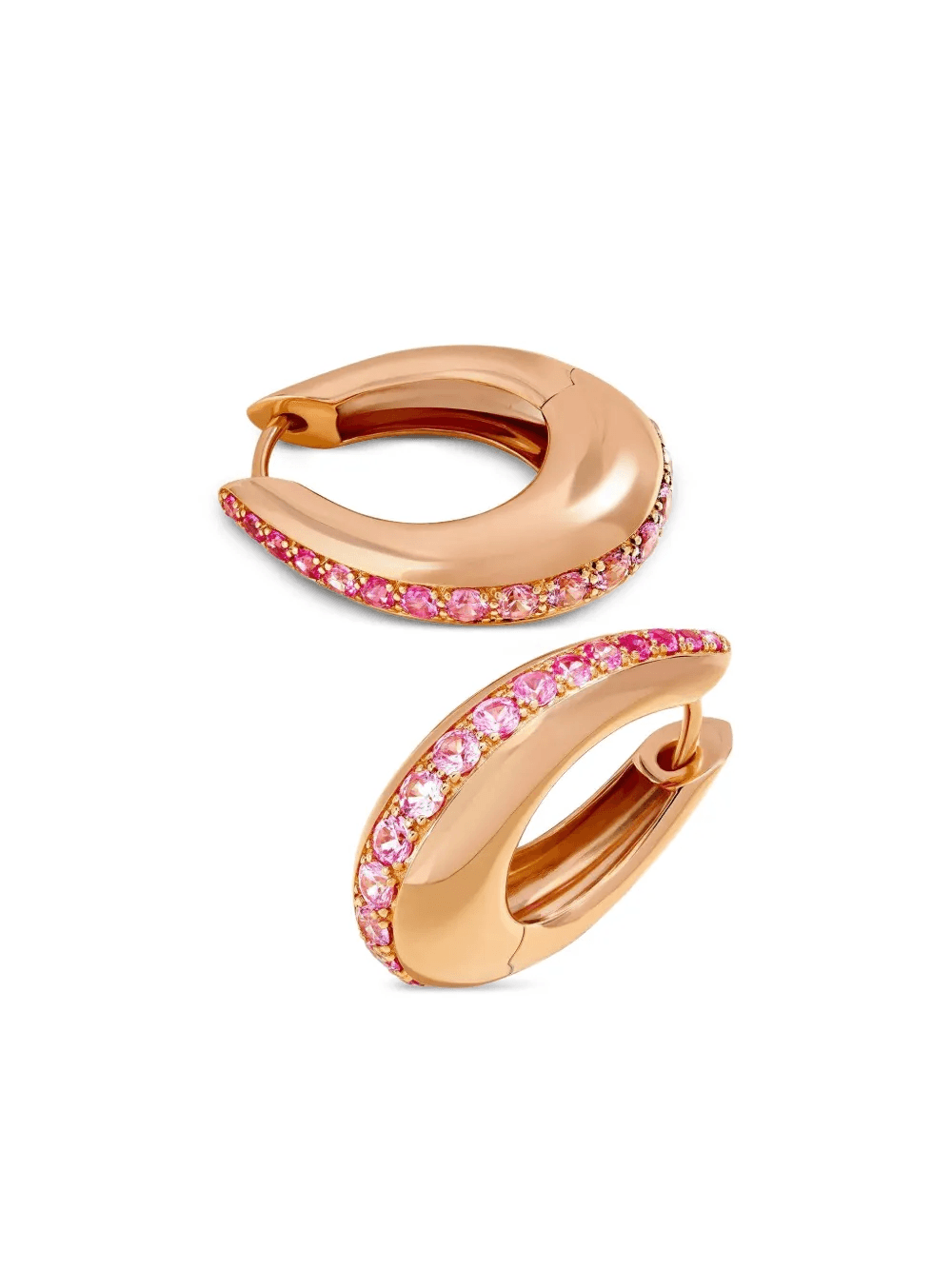 18K gold Icon pink sapphire hoop earrings - Image 1
