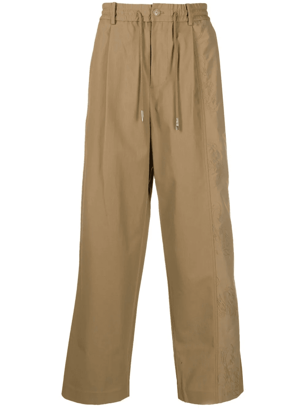 embroidered-panel drawstring trousers - Image 1
